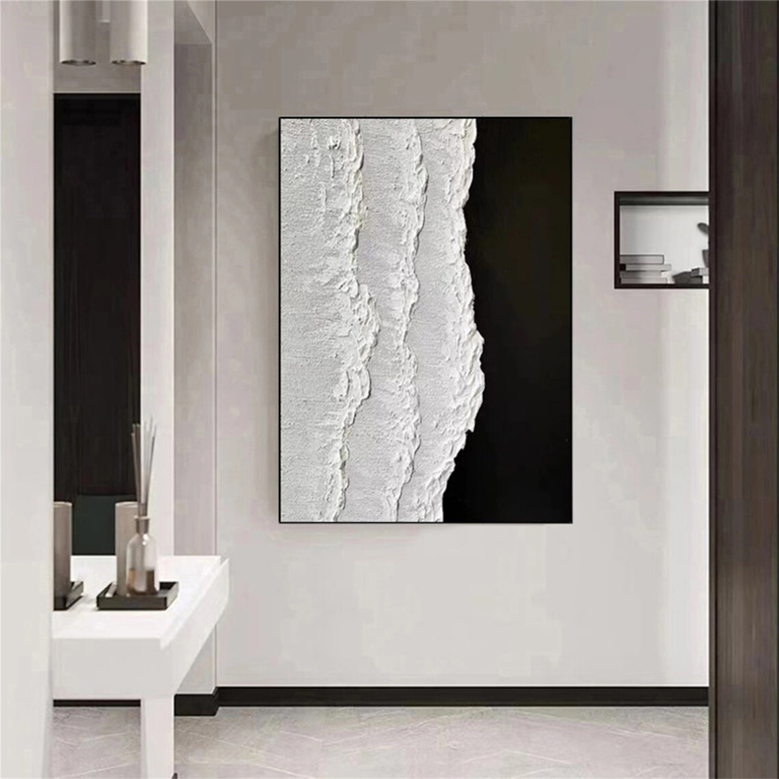 White Textured Minimalist Wall Art #WT073