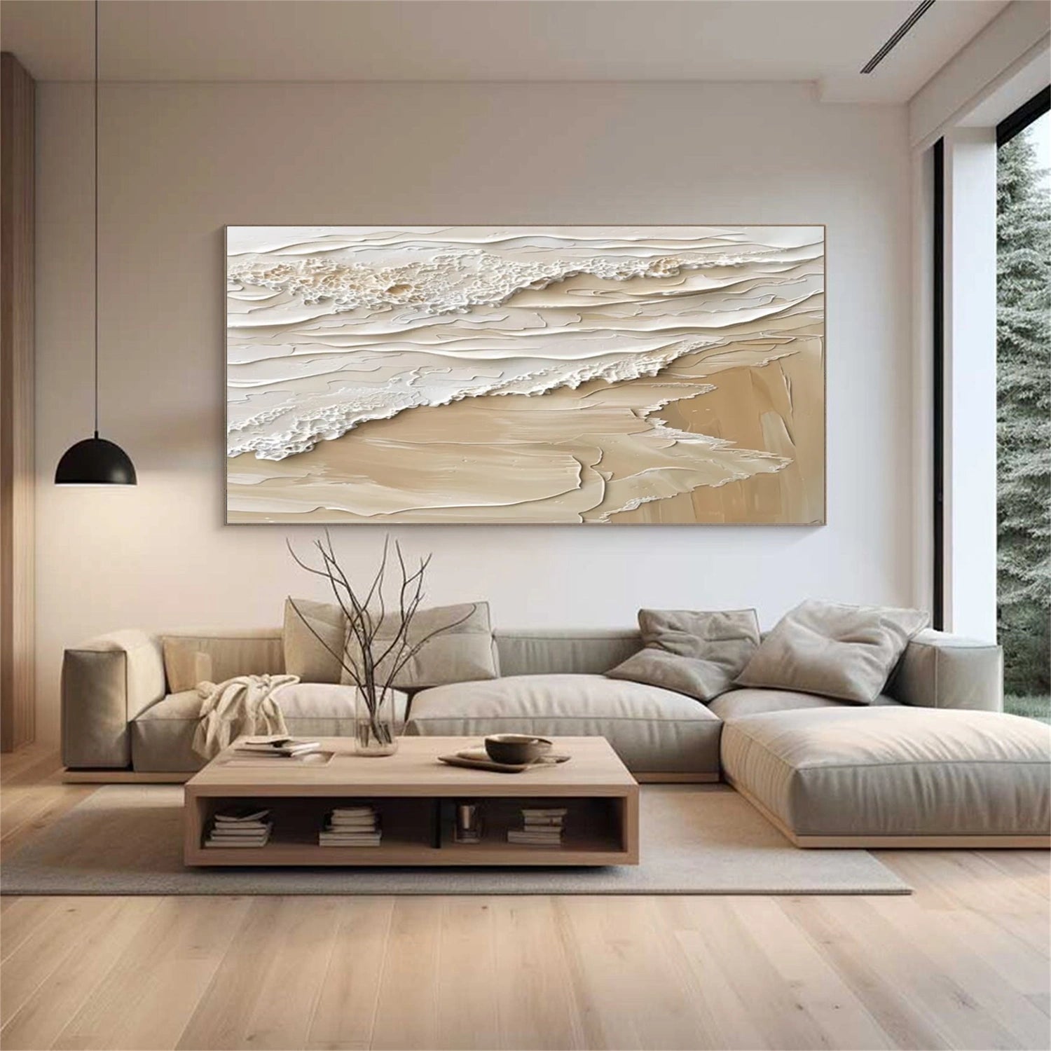 Sky And Ocean Abstract Textured Wall Art #SO315