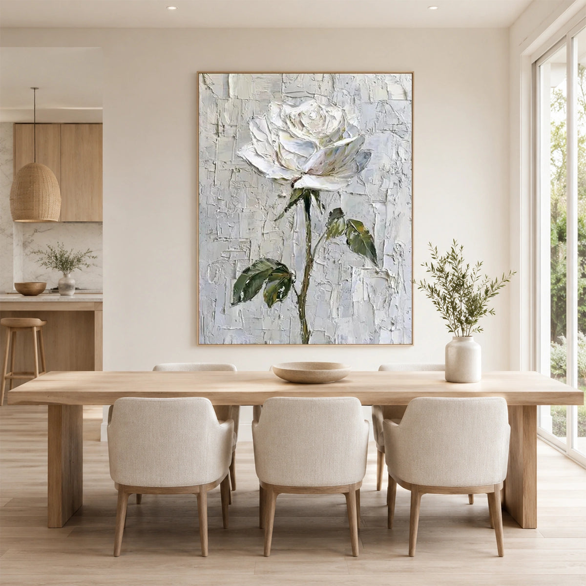Tree And Flower Abstract Textured Wall Art #TF220