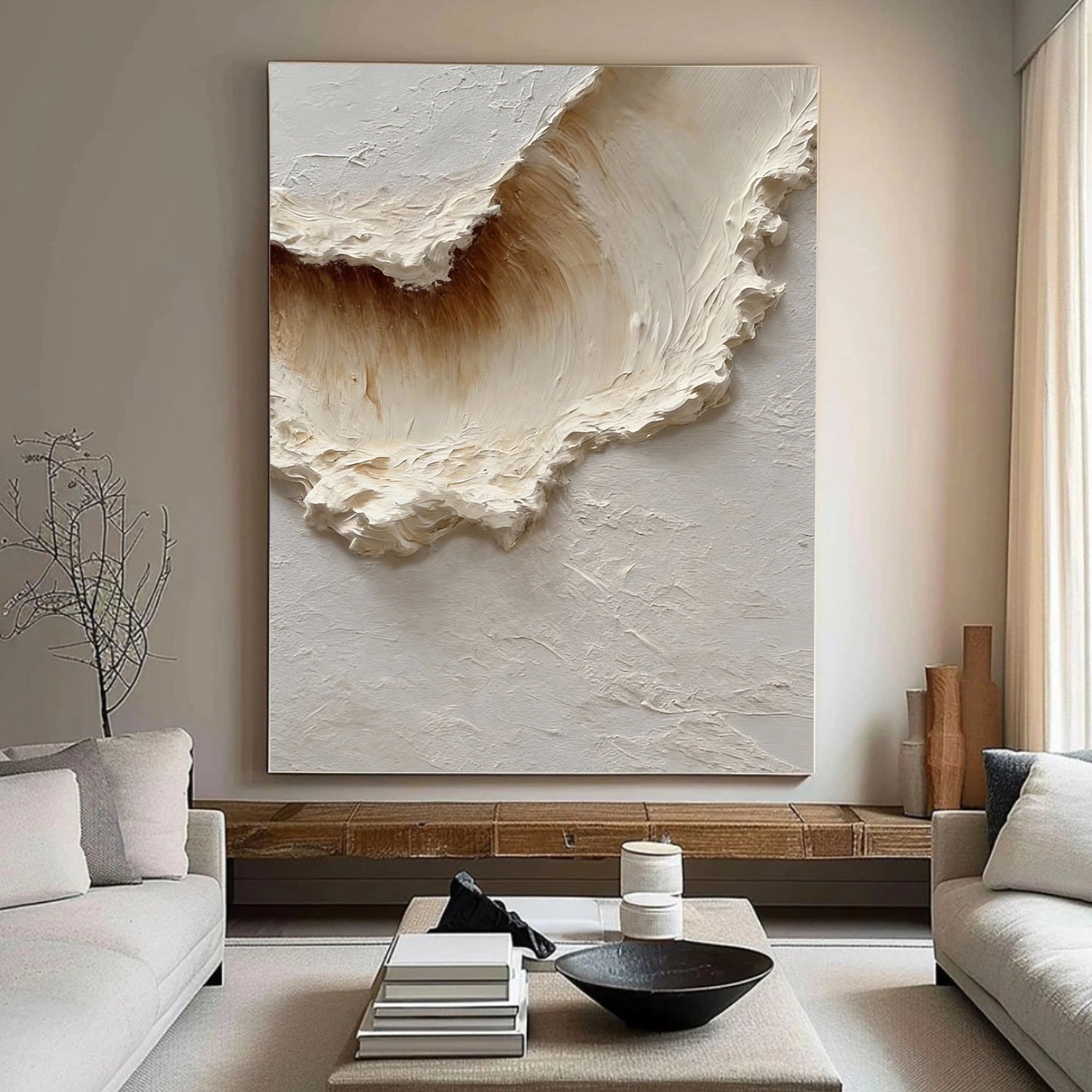 Sky And Ocean Abstract Textured Wall Art #SO370