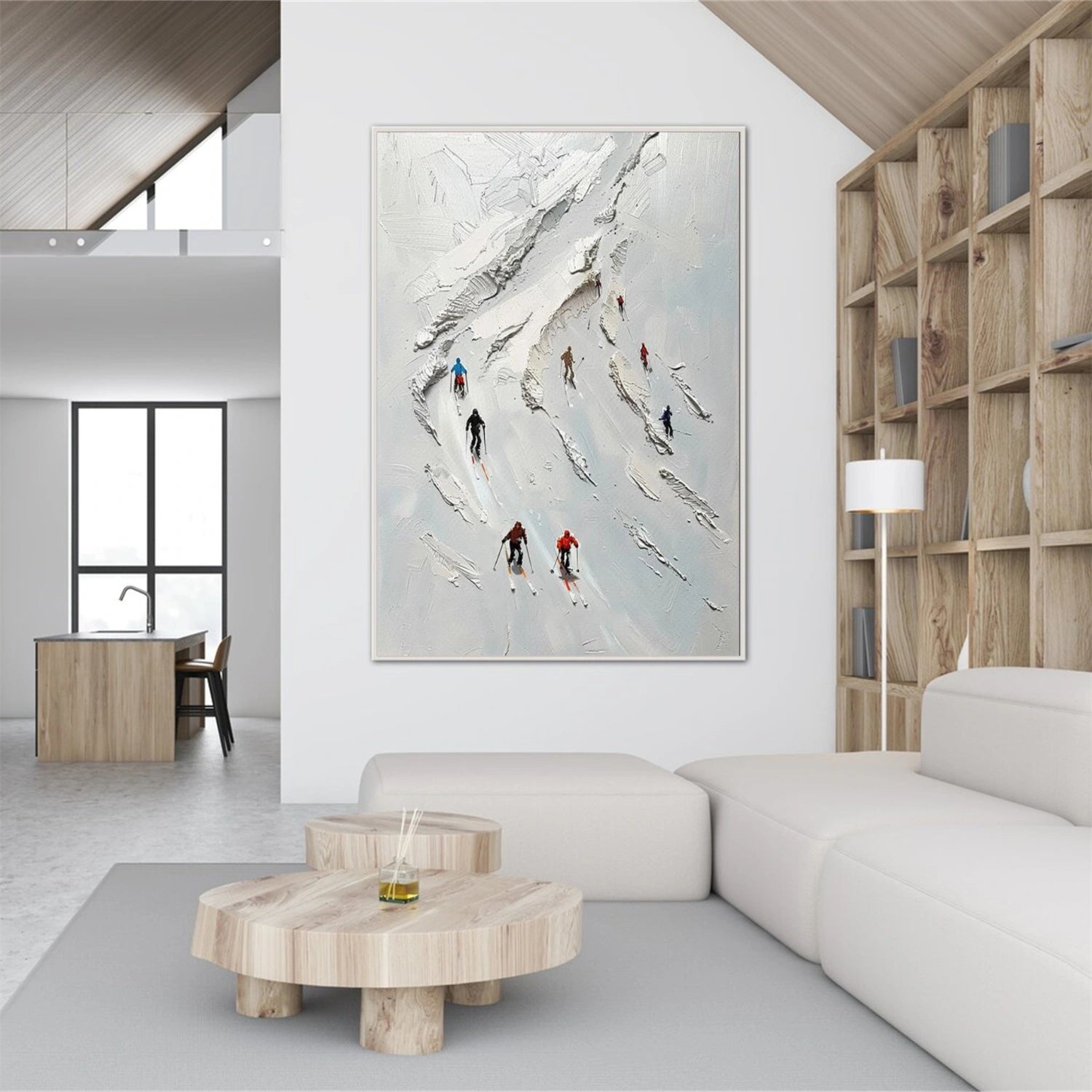 Skiing Sport Textured Wall Art #BA033