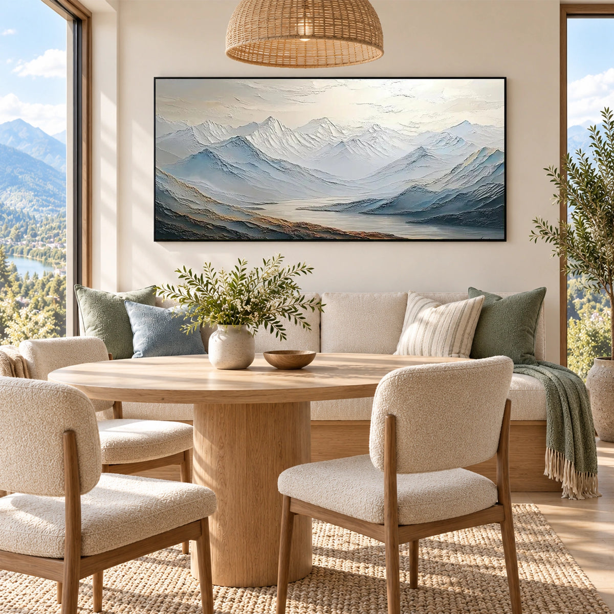 Abstract Mountain Textured Canvas Art #WT273