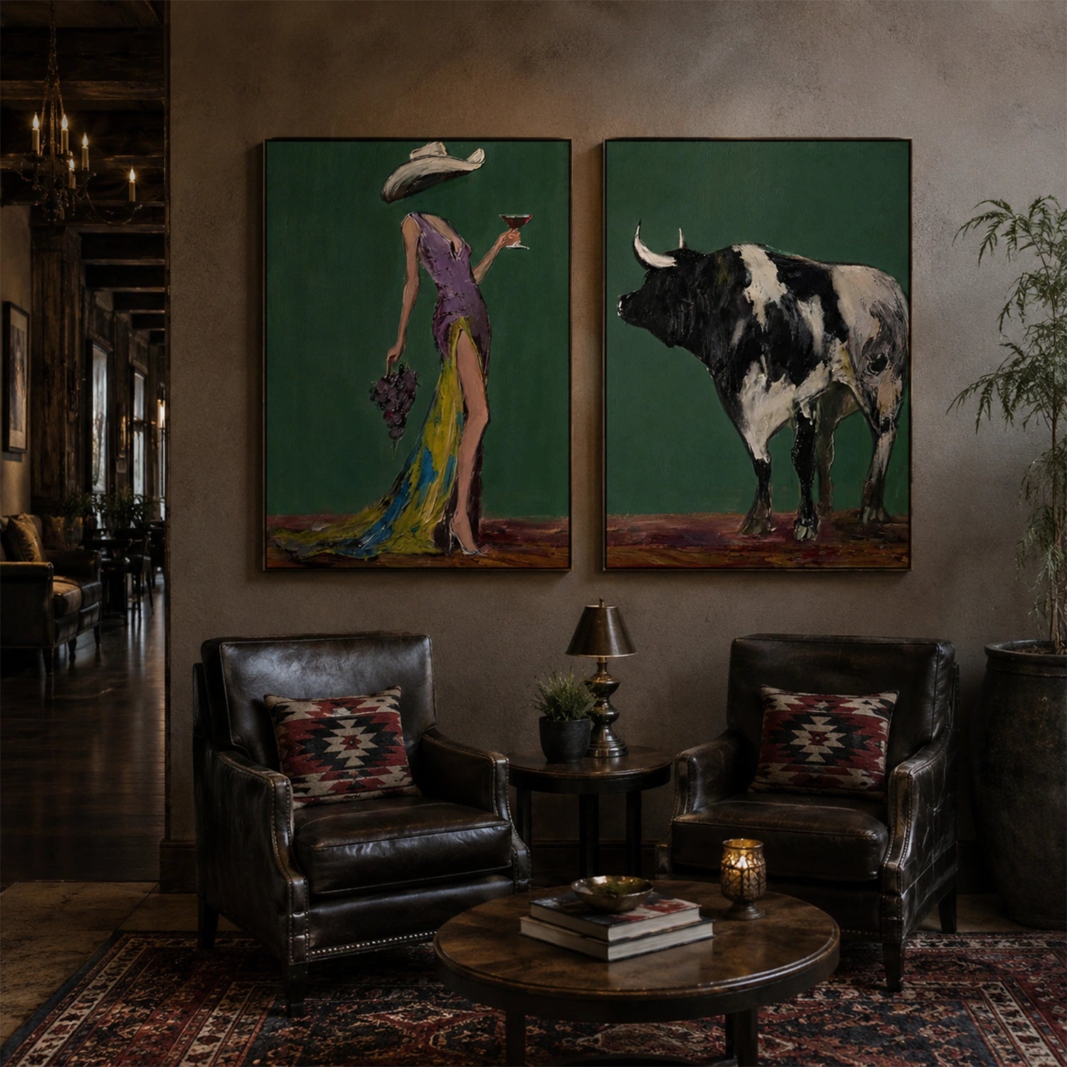 Western Cowboy Art Set of 2 #VA052