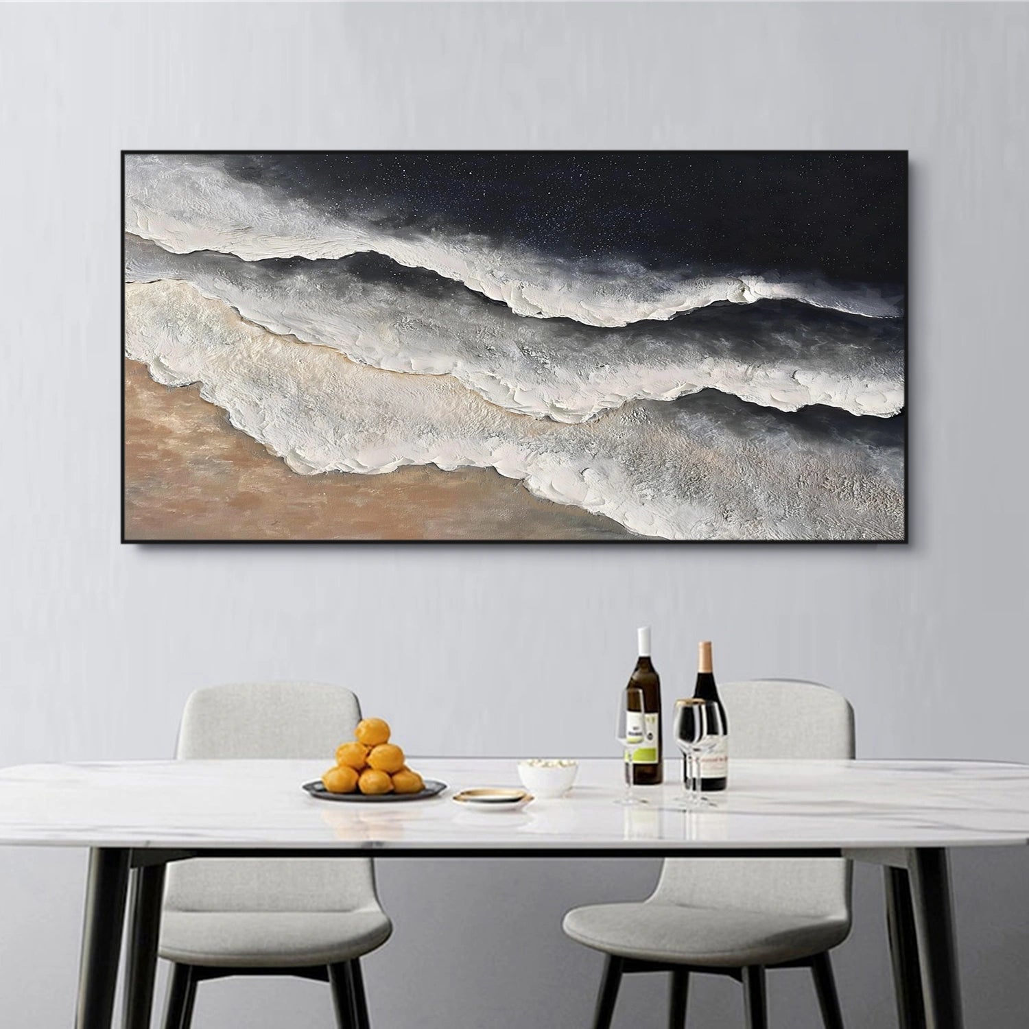Sky And Ocean Abstract Textured Wall Art #SO392