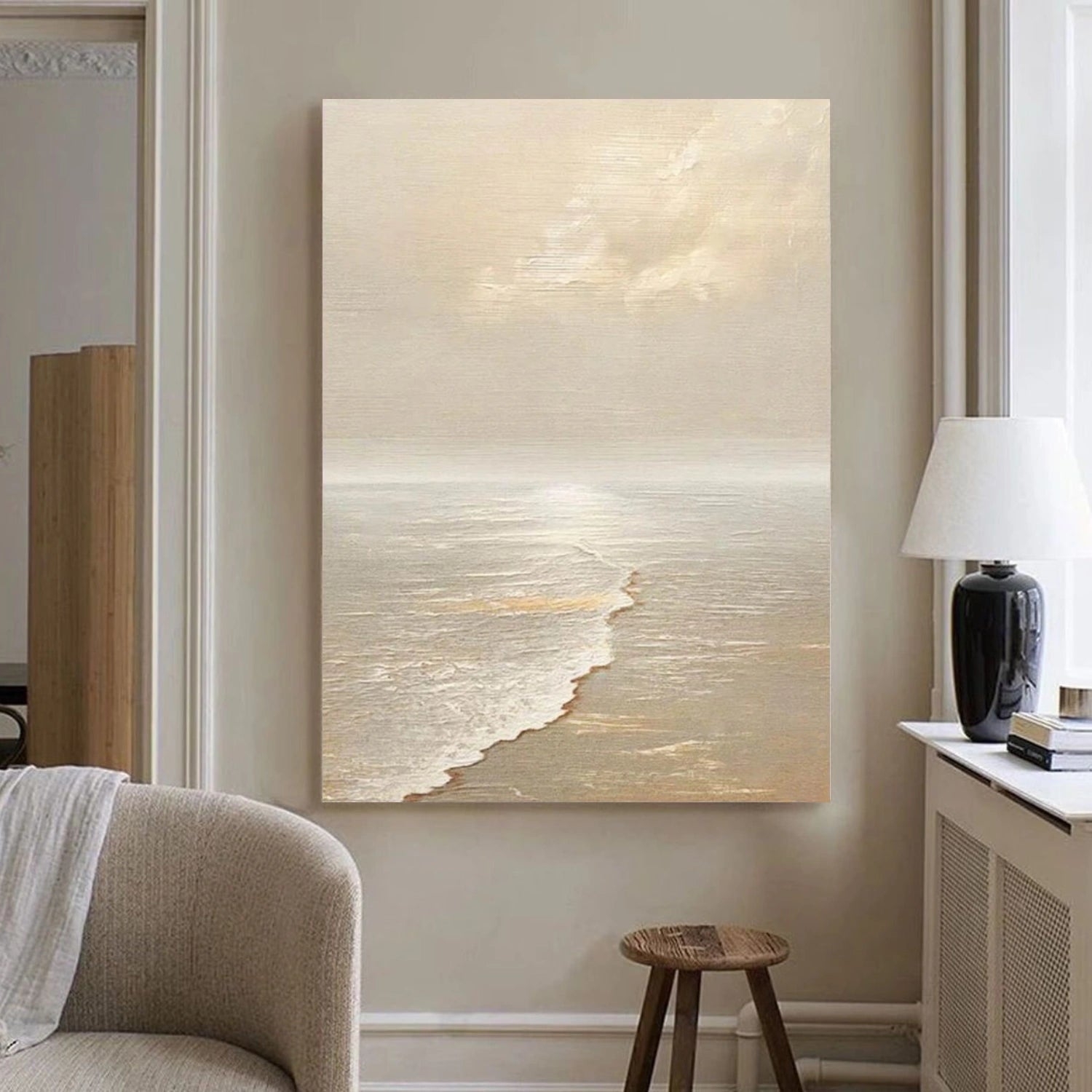 Sky And Ocean Abstract Textured Wall Art #SO296