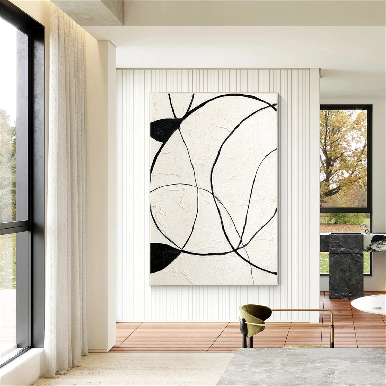 Black and White Abstract Wall Art #AW246