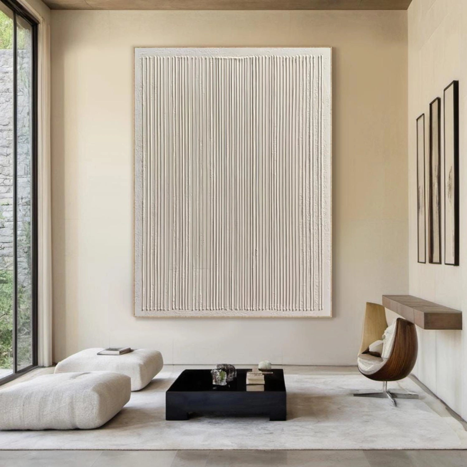 Beige & Brown Textured Minimalist Wall Art #BM034