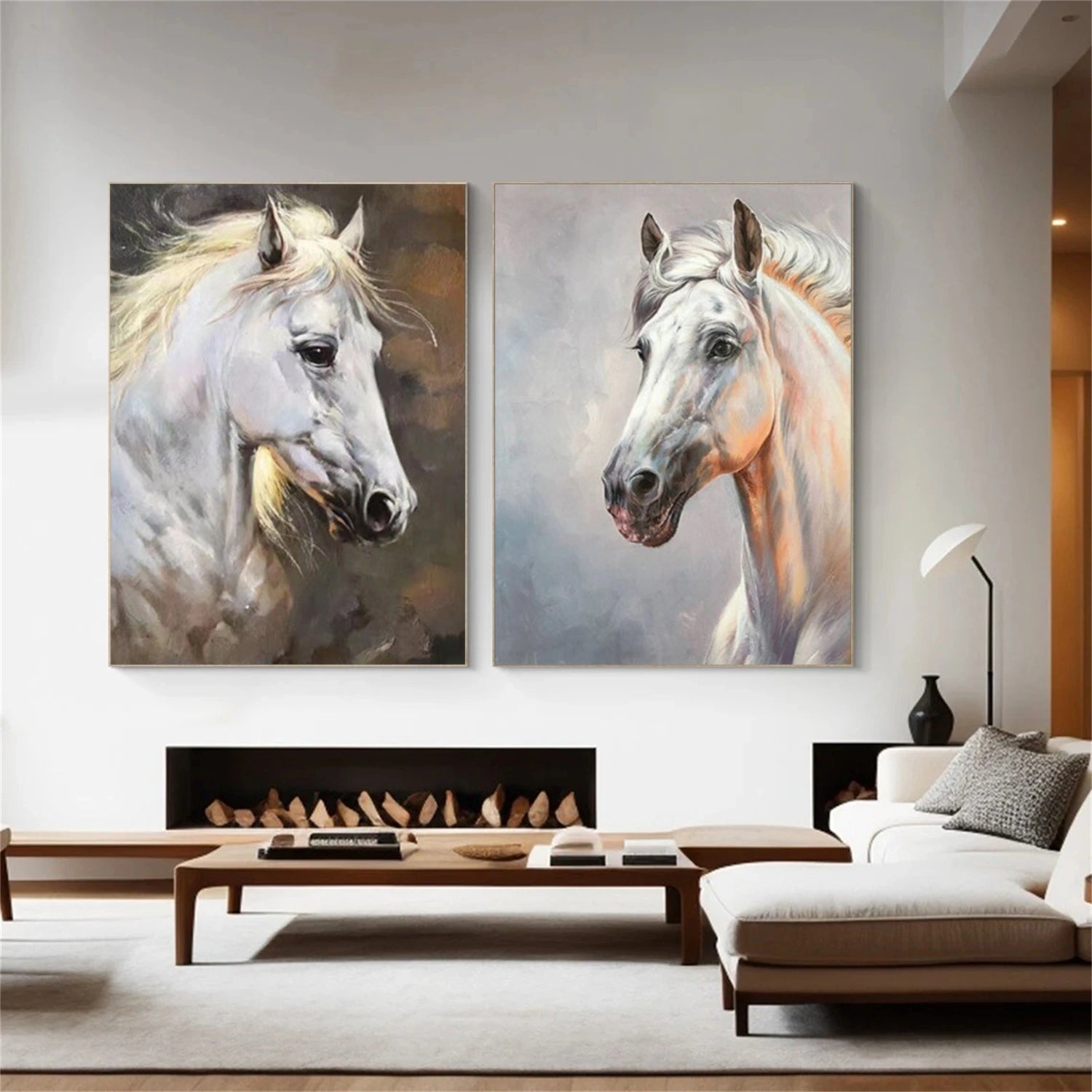 Abstract Animal Art Horse Wall Art Set of 2 #AT049