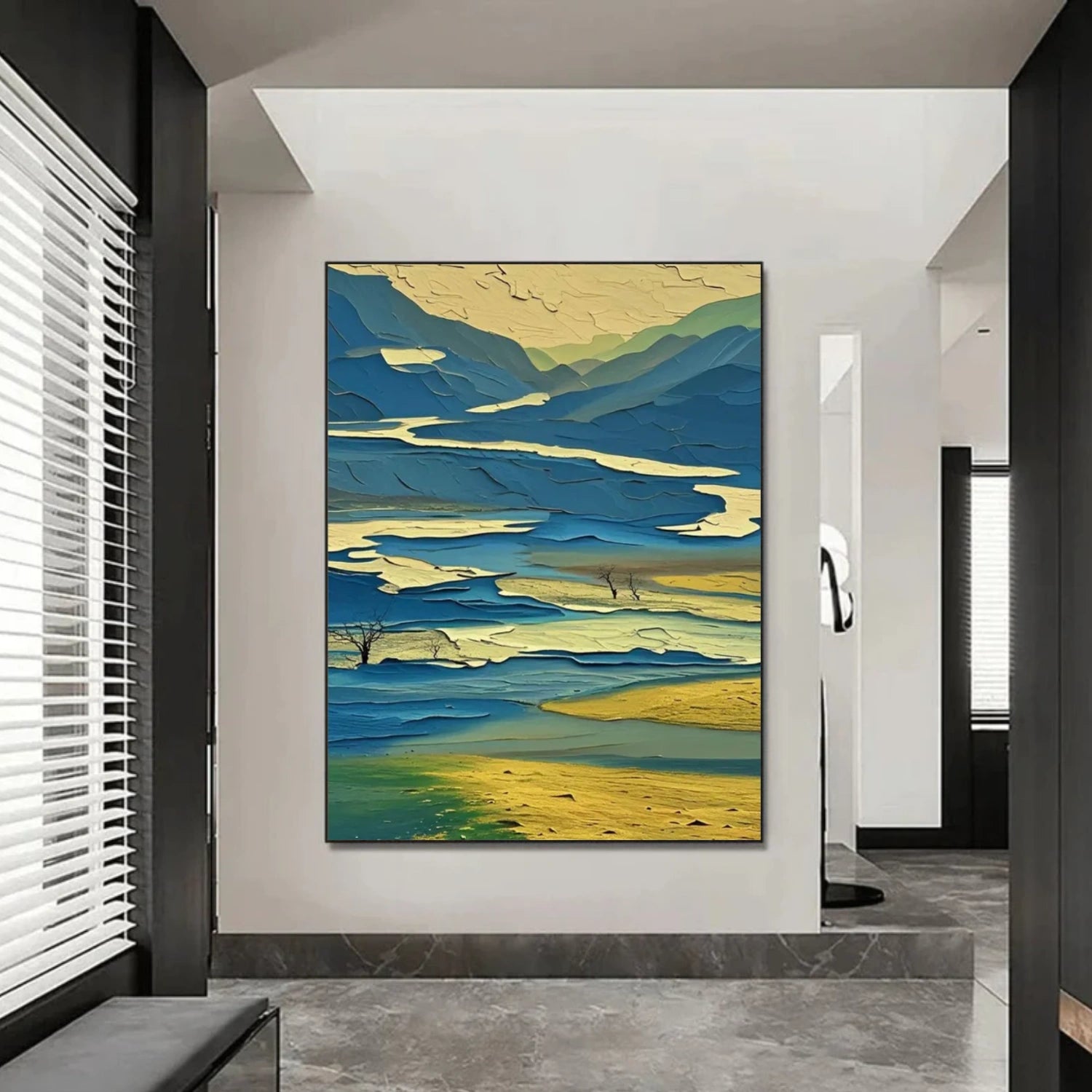 Abstract Mountain Textured Canvas Art #WT213