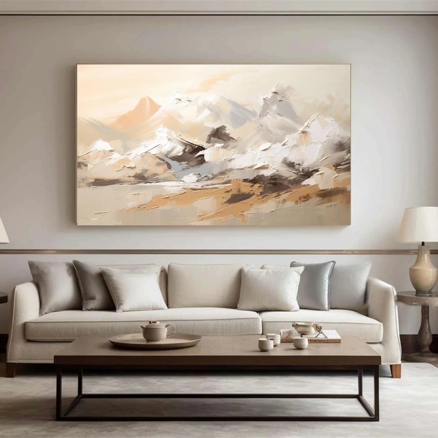 Beige & Brown Textured Minimalist Wall Art #BM033