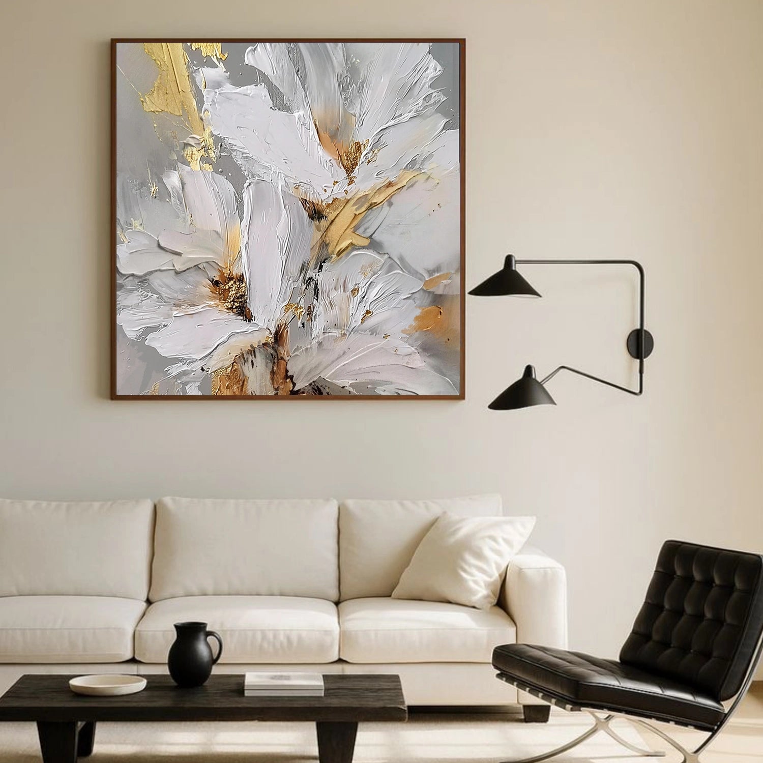 Tree And Flower Abstract Textured  Wall Art #TF188