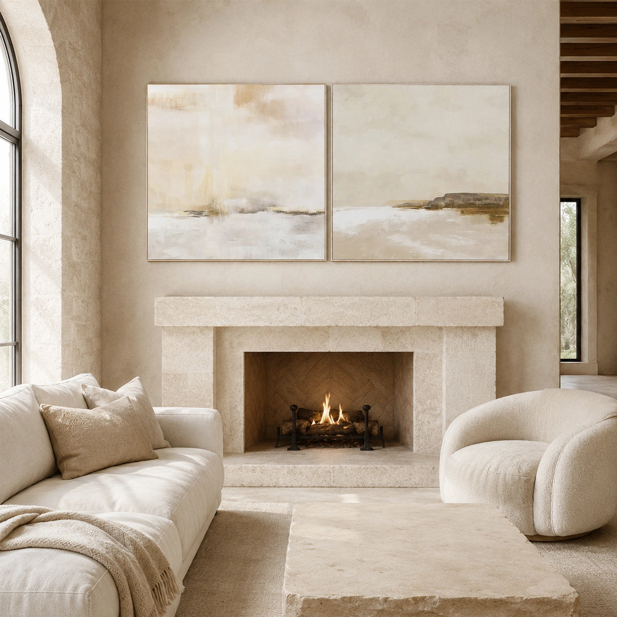 Sky And Ocean Abstract Wall Art Set of 2 #SO445