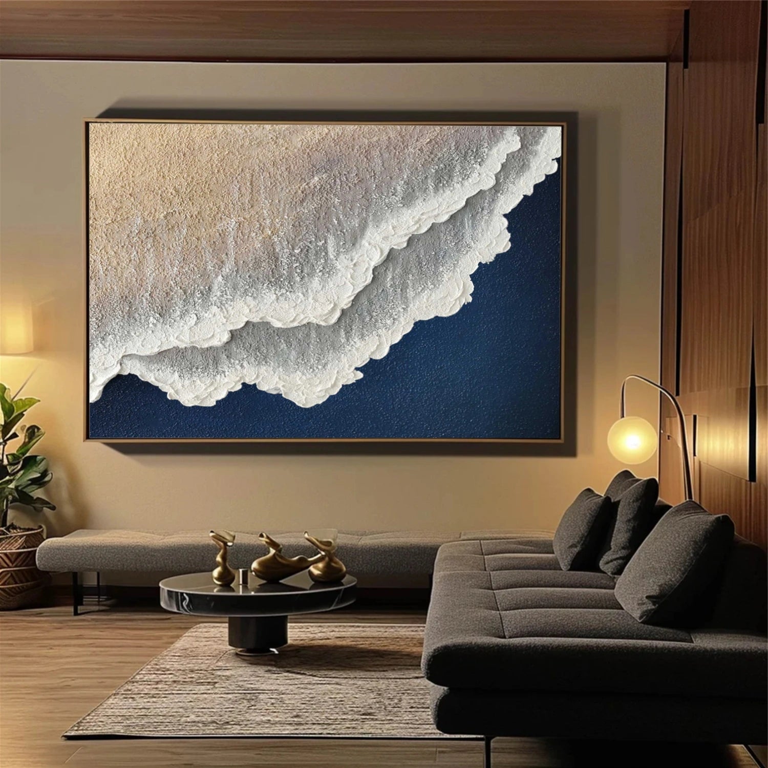 Sky And Ocean Abstract Textured Wall Art #SO286
