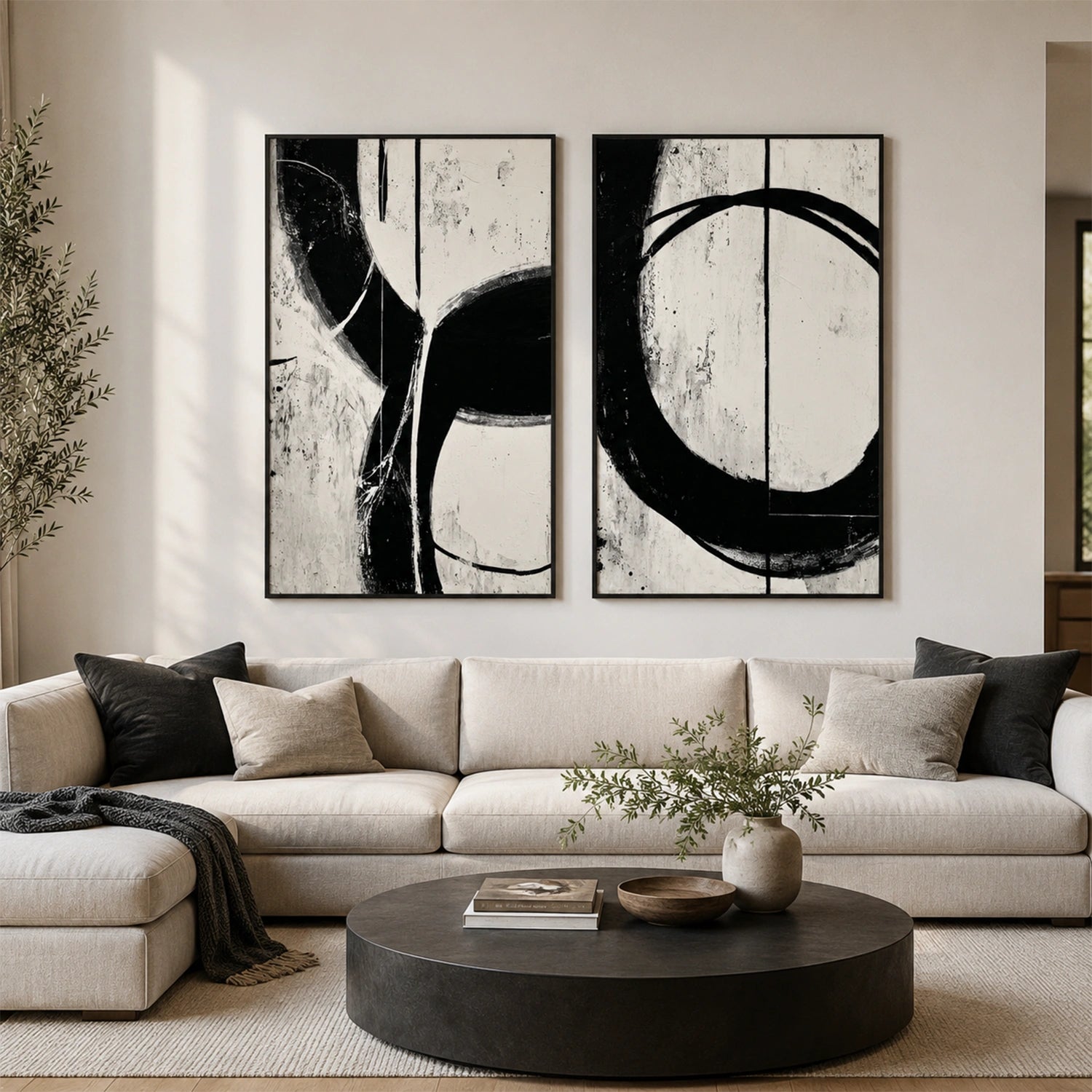 Wabi Sabi Abstract Canvas Art Set of 2 #WA271