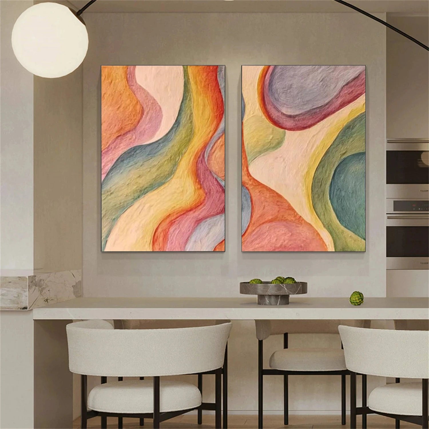 Colorful Abstract Wall Art Set of 2 #AW220