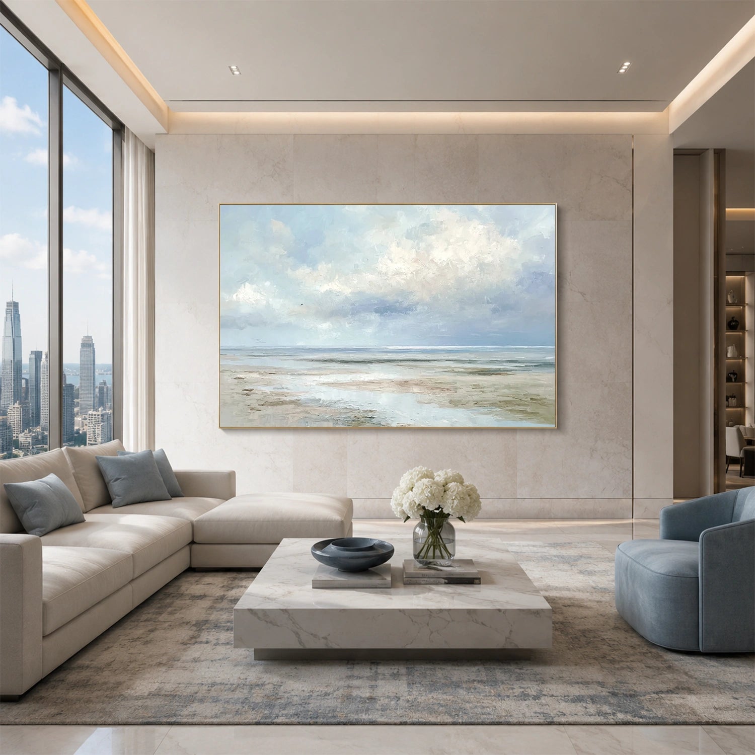 Sky And Ocean Abstract Wall Art #SO438