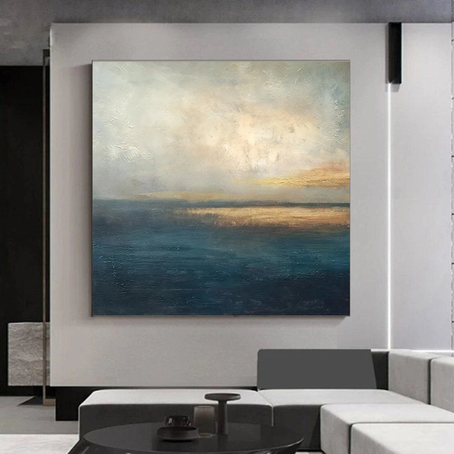 Blue and Gold Abstract Wall Art #AW195