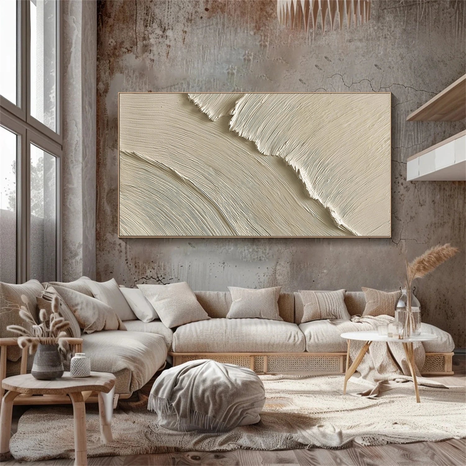 Beige Textured Minimalist Wall Art #WT246