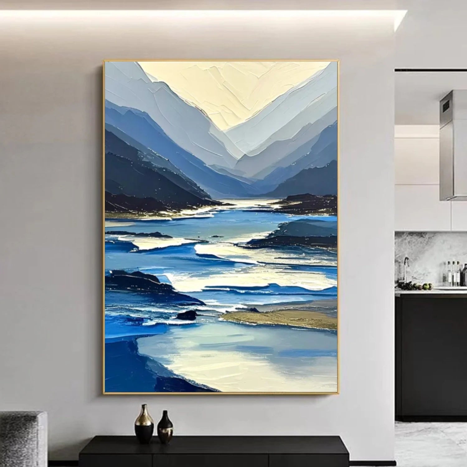 Abstract Mountain Textured Canvas Art #WT210