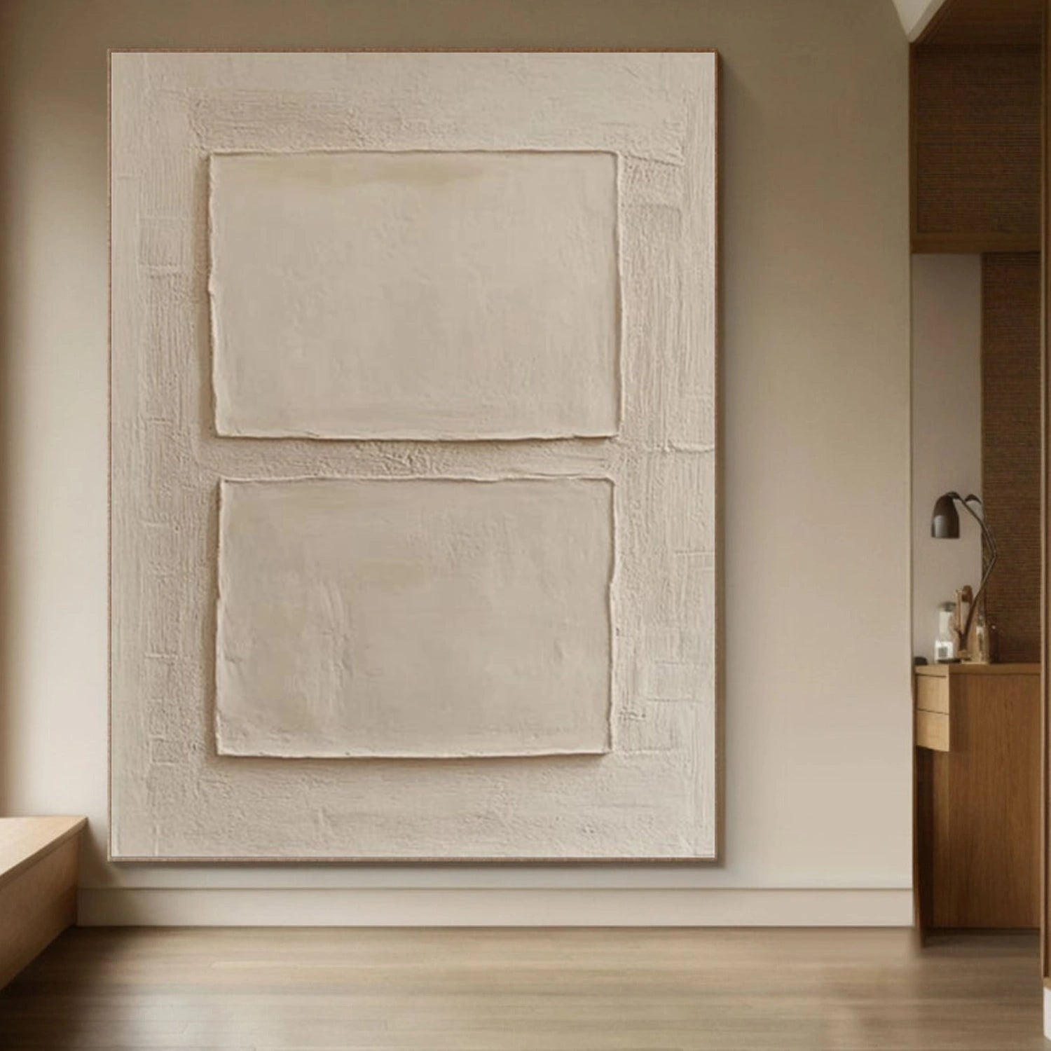 White Textured Minimalist Wall Art #WT235