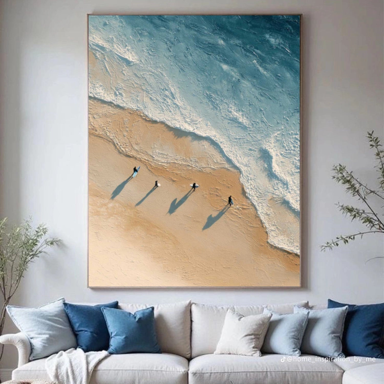 Sky And Ocean Abstract Textured Wall Art #SO405