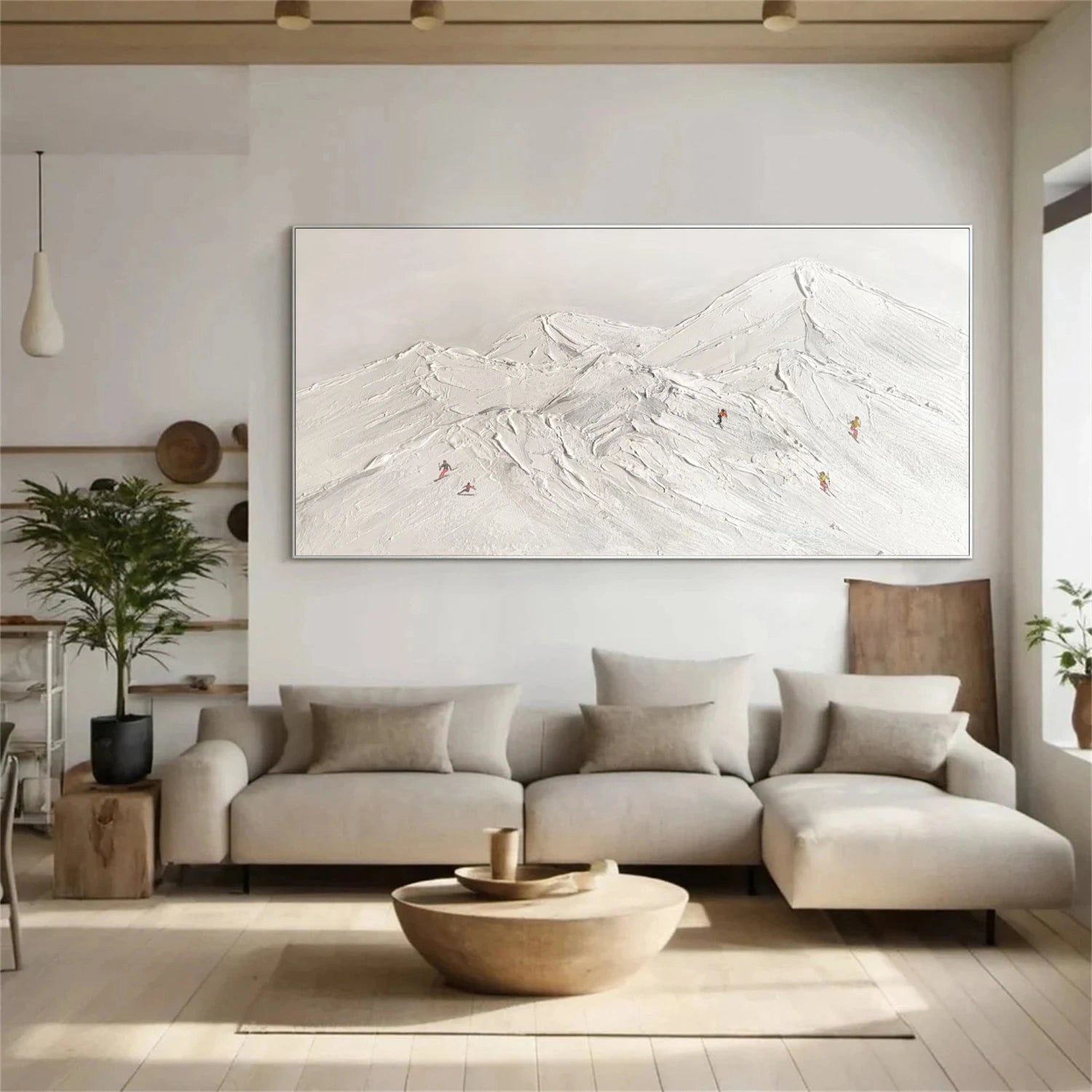 Skiing Sport Textured Wall Art #BA025