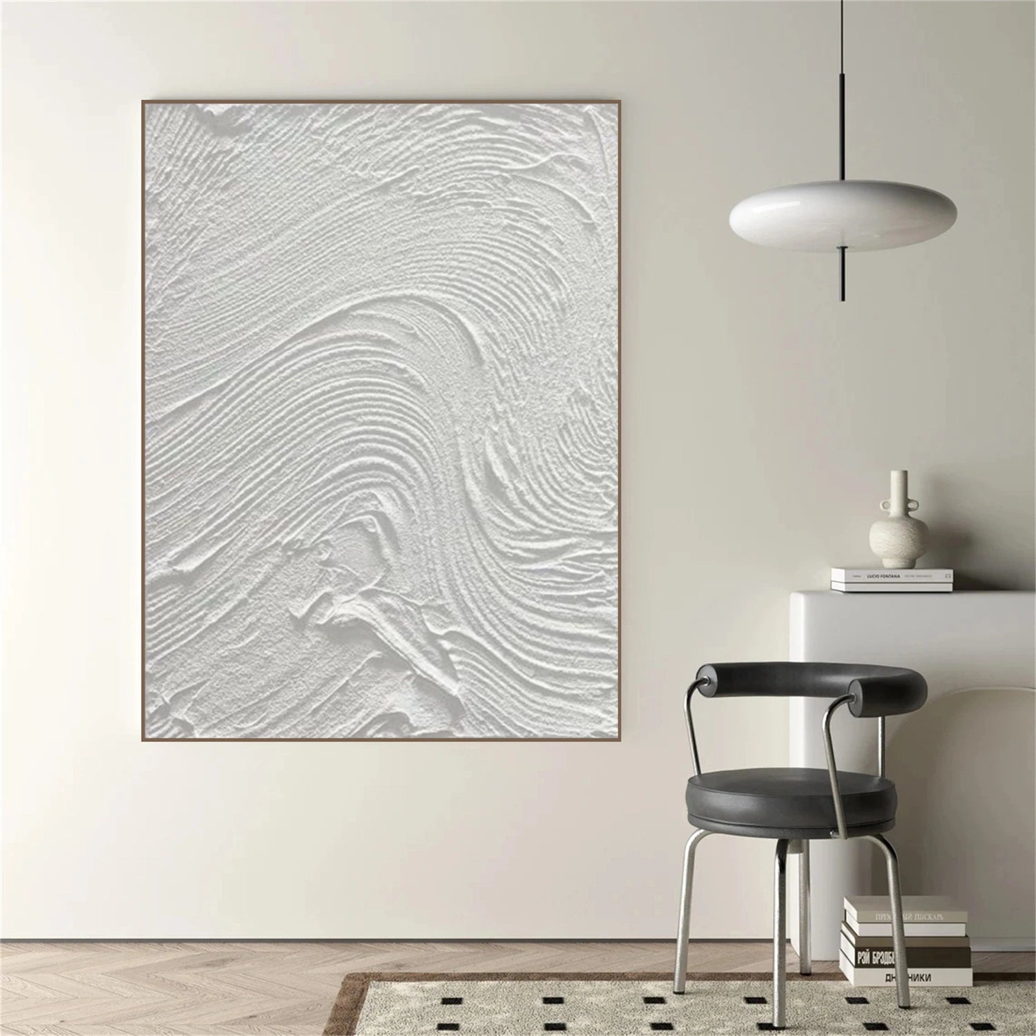 White Textured Minimalist Wall Art #WT207