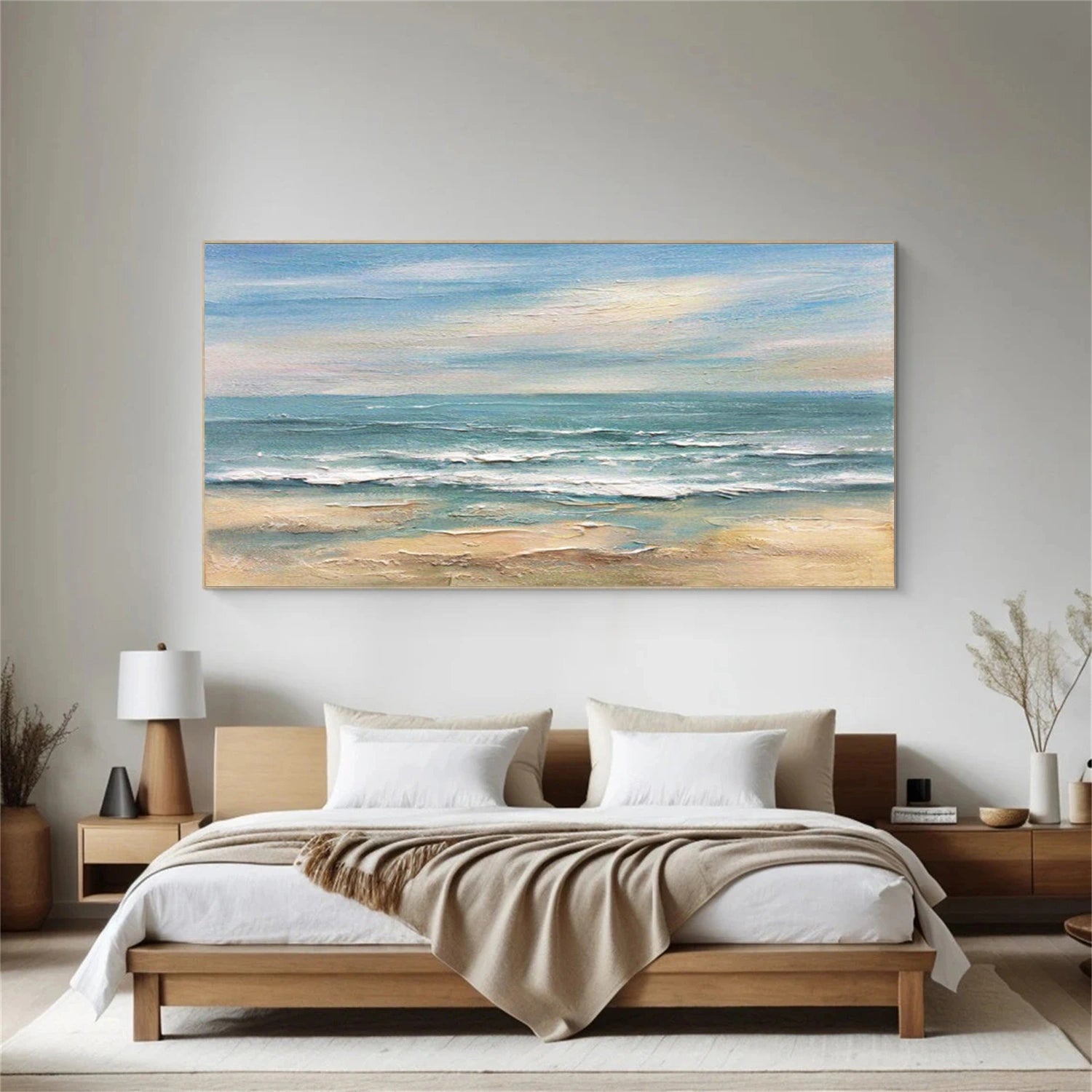 Sky And Ocean Abstract Textured Wall Art #SO258