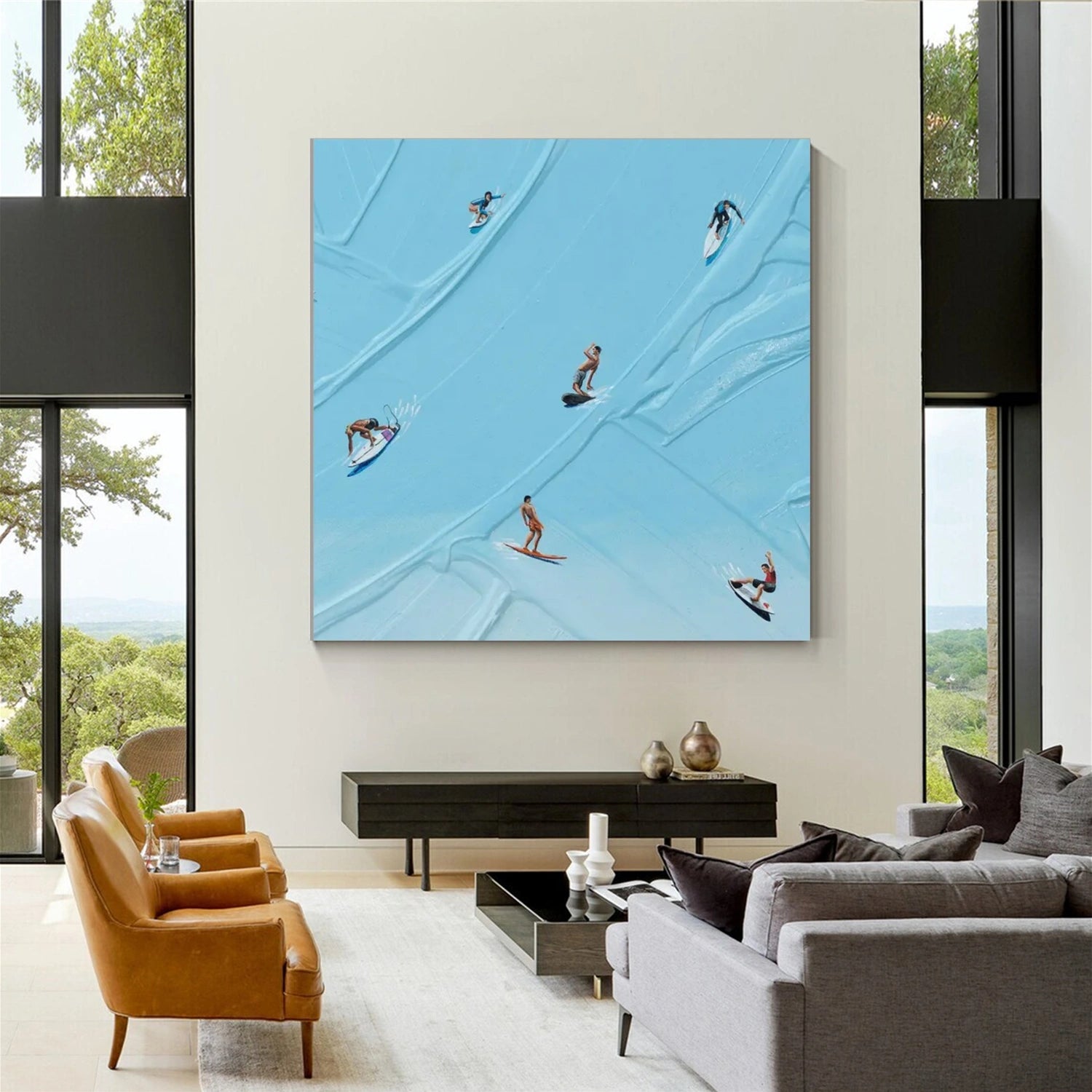 Surfing Sport Textured Wall Art #BA002