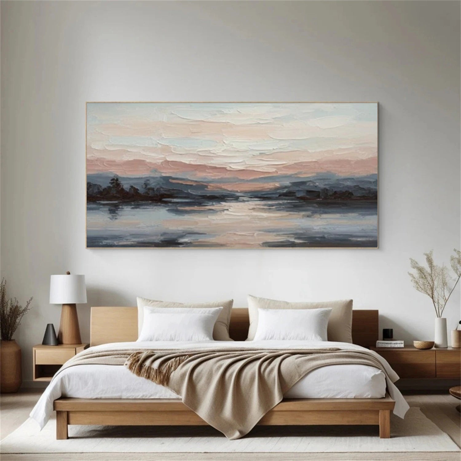 Sky And Ocean Abstract Textured Wall Art #SO387