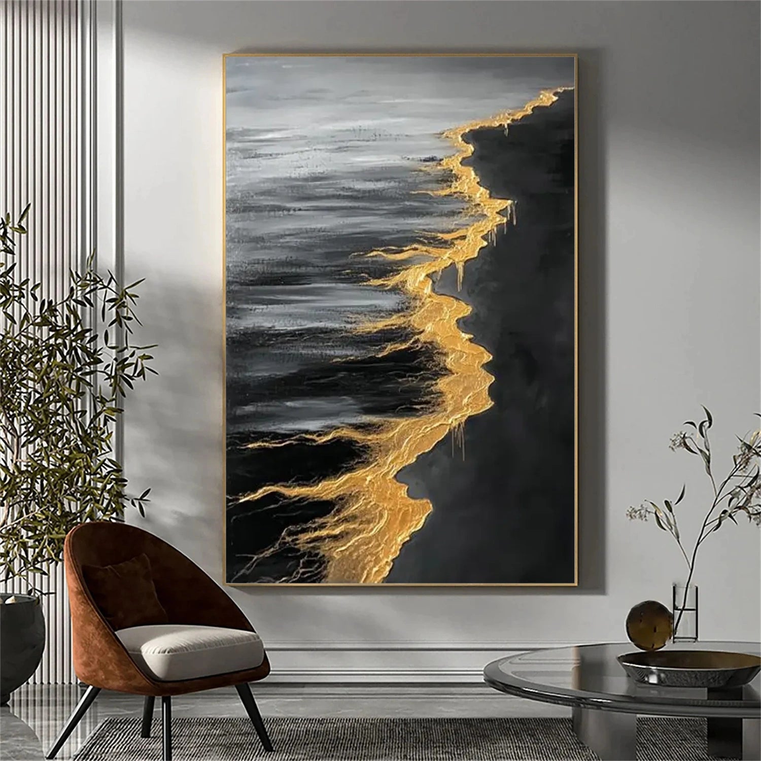 Sky And Ocean Abstract Textured Wall Art #SO263
