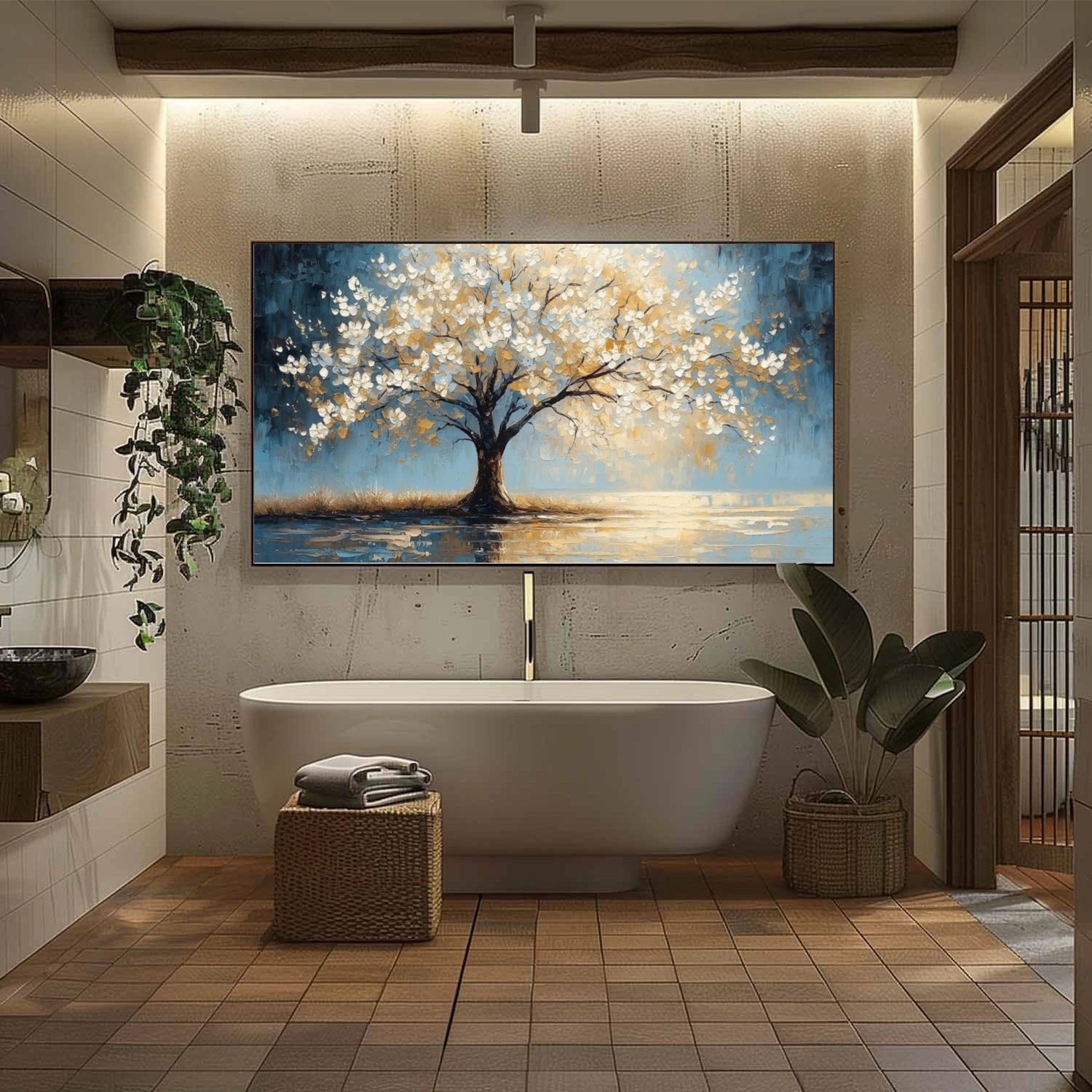 Tree And Flower Abstract Wall Art #TF208