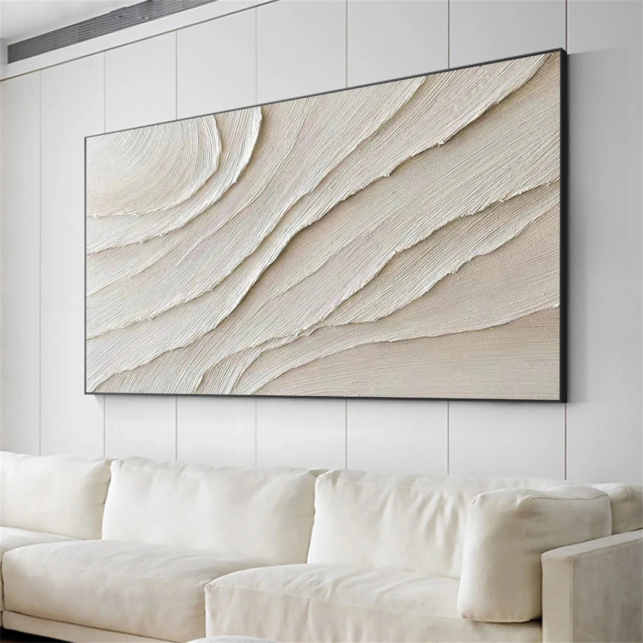 White Textured Minimalist Wall Art #WT170