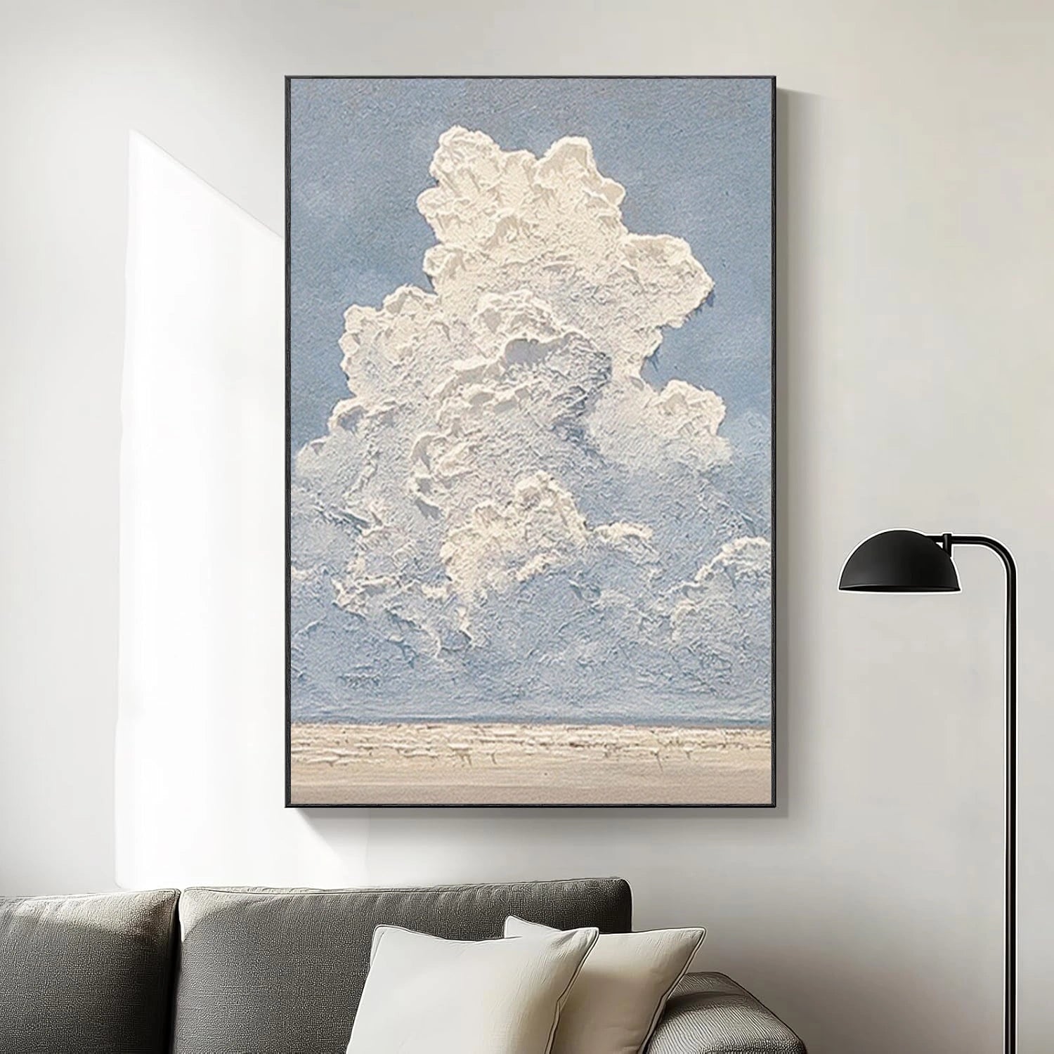 Sky And Ocean Abstract Textured Wall Art #SO342