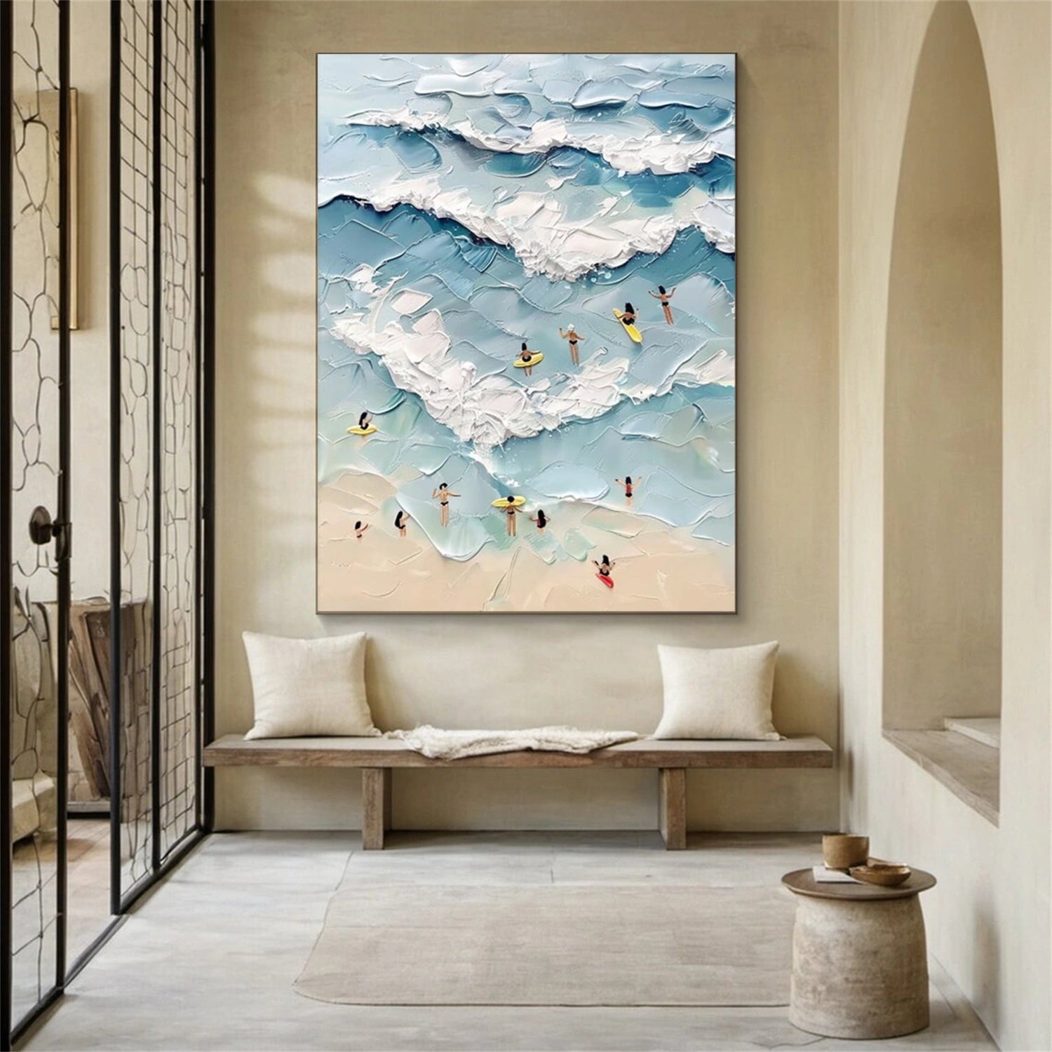 Surfing Sport Textured Wall Art #BA058