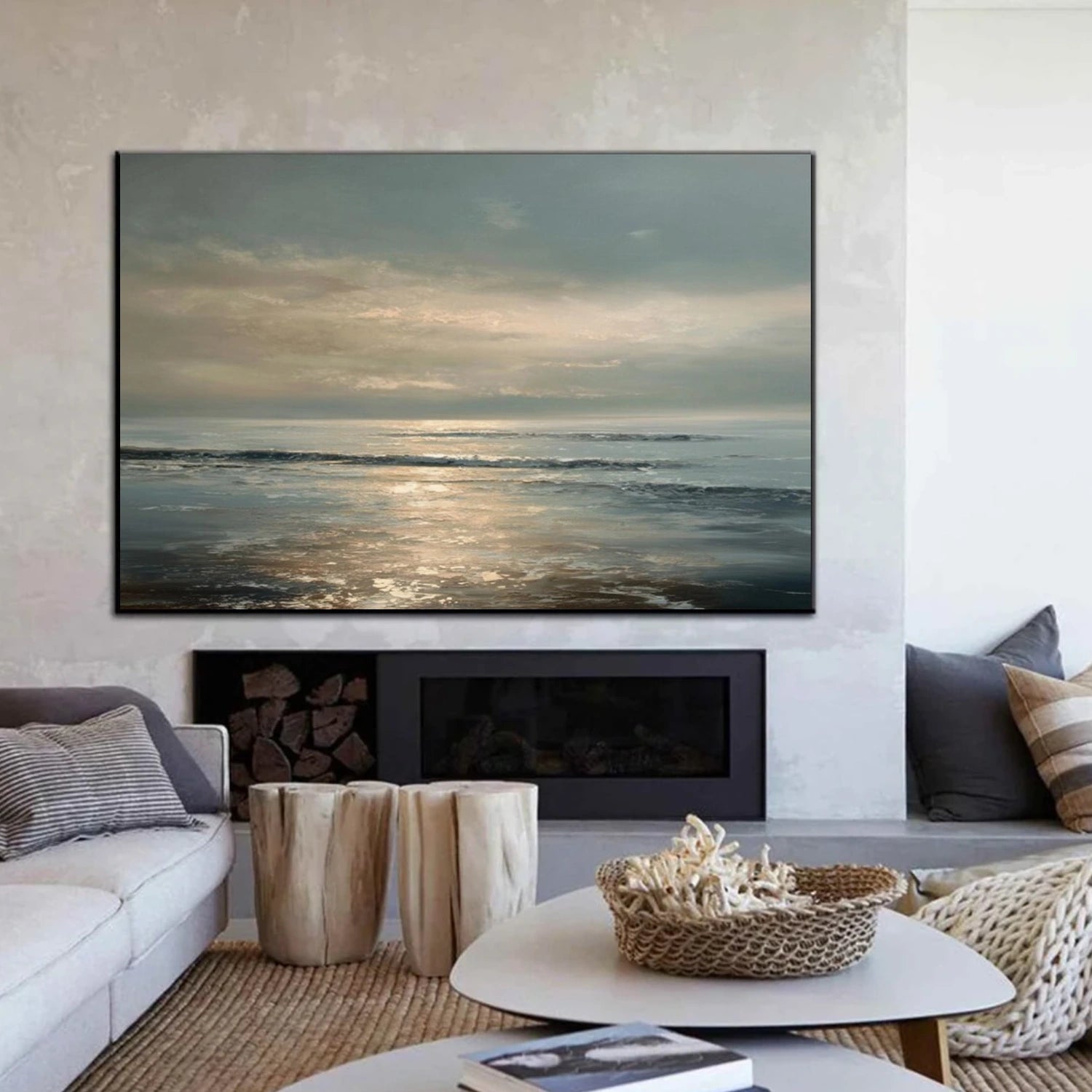 Sky And Ocean Abstract Wall Art #SO344