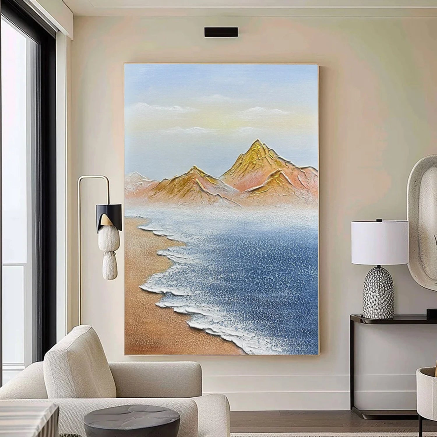 Sky And Ocean Abstract Textured Wall Art #SO302