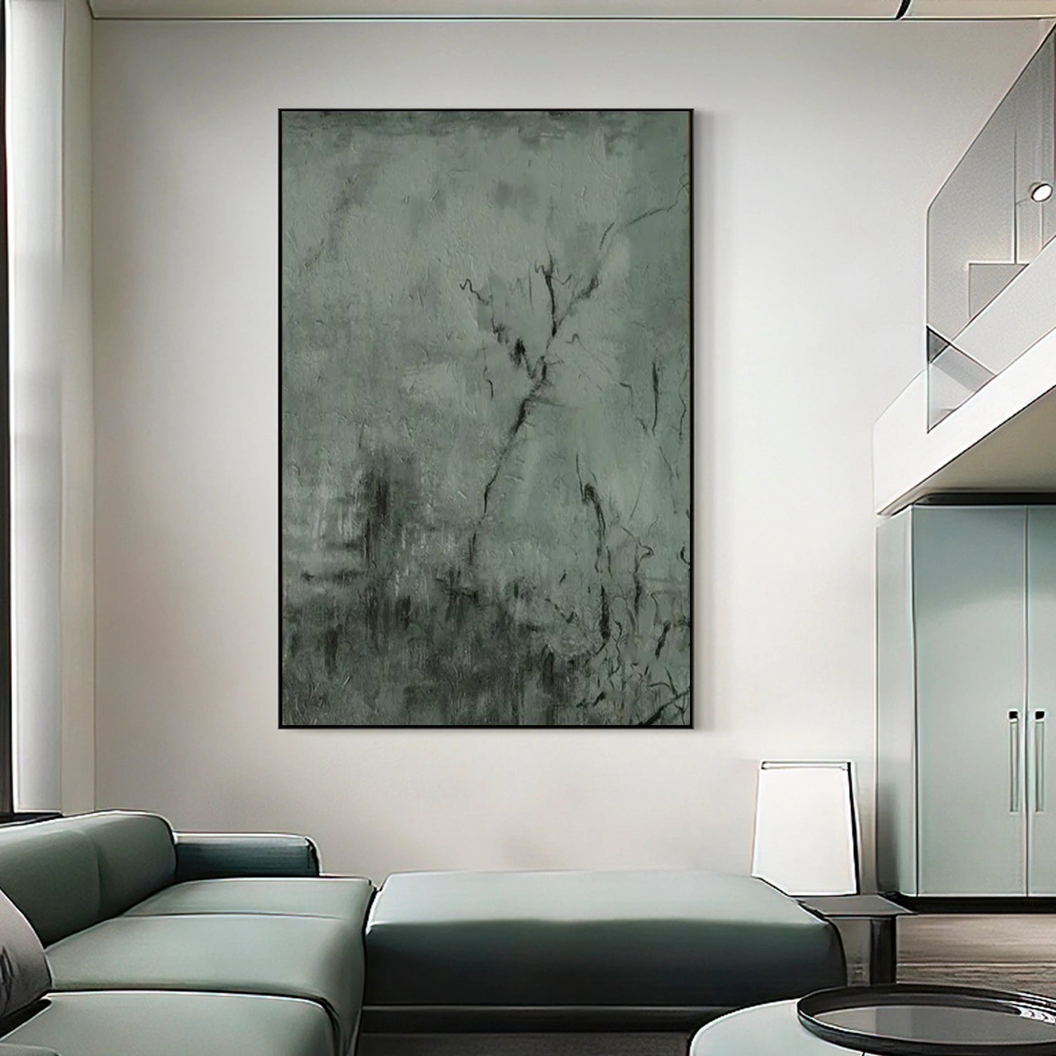 Green Abstract Wall Art #AW140