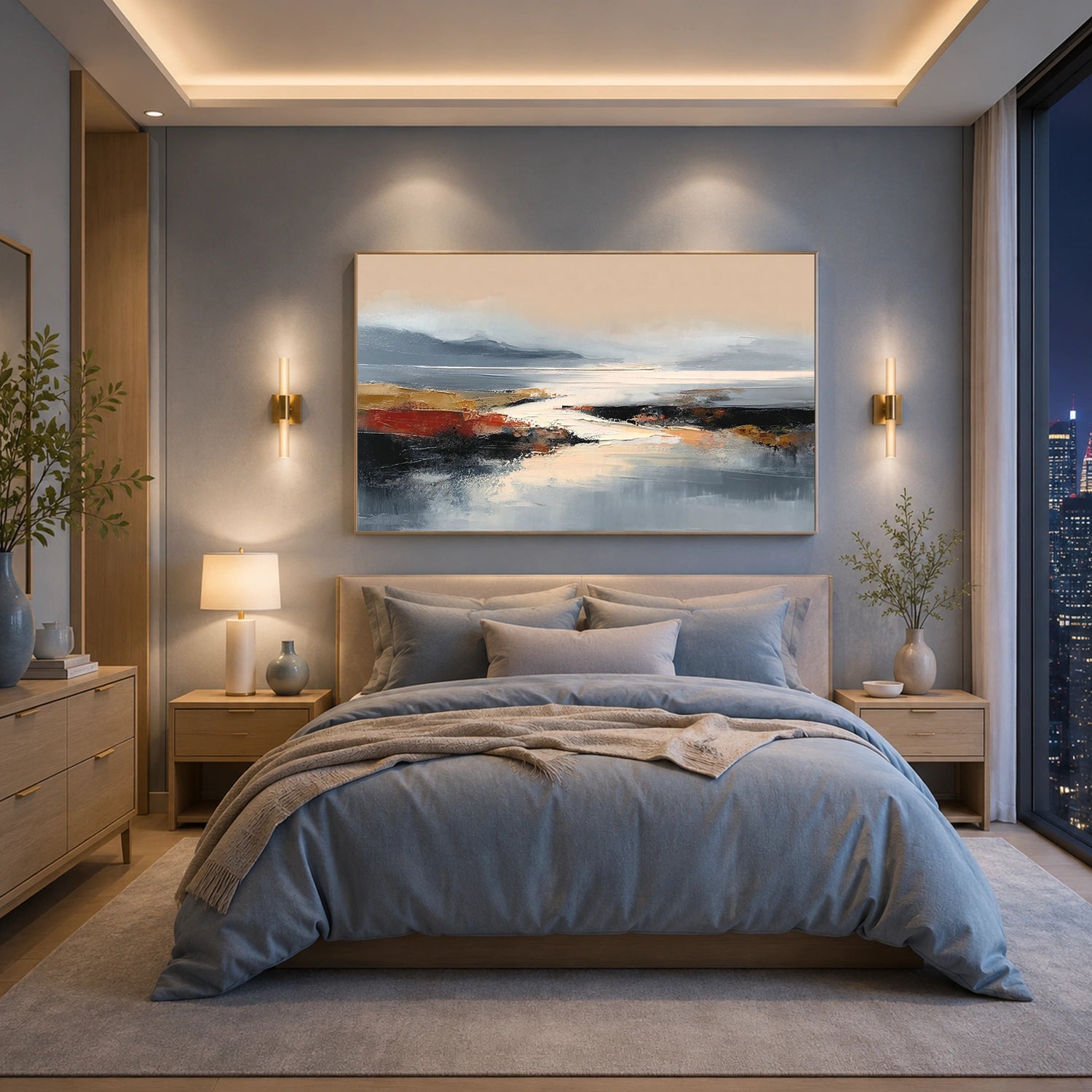 Sky And Ocean Abstract Wall Art #SO433