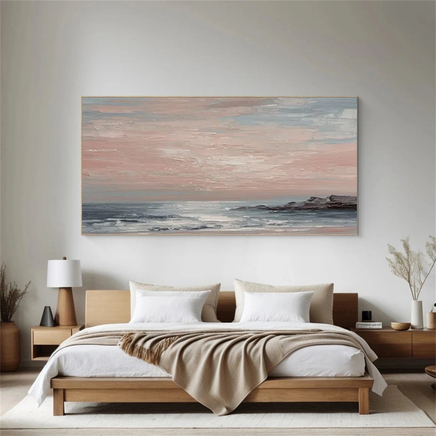 Sky And Ocean Abstract Textured Wall Art #SO386