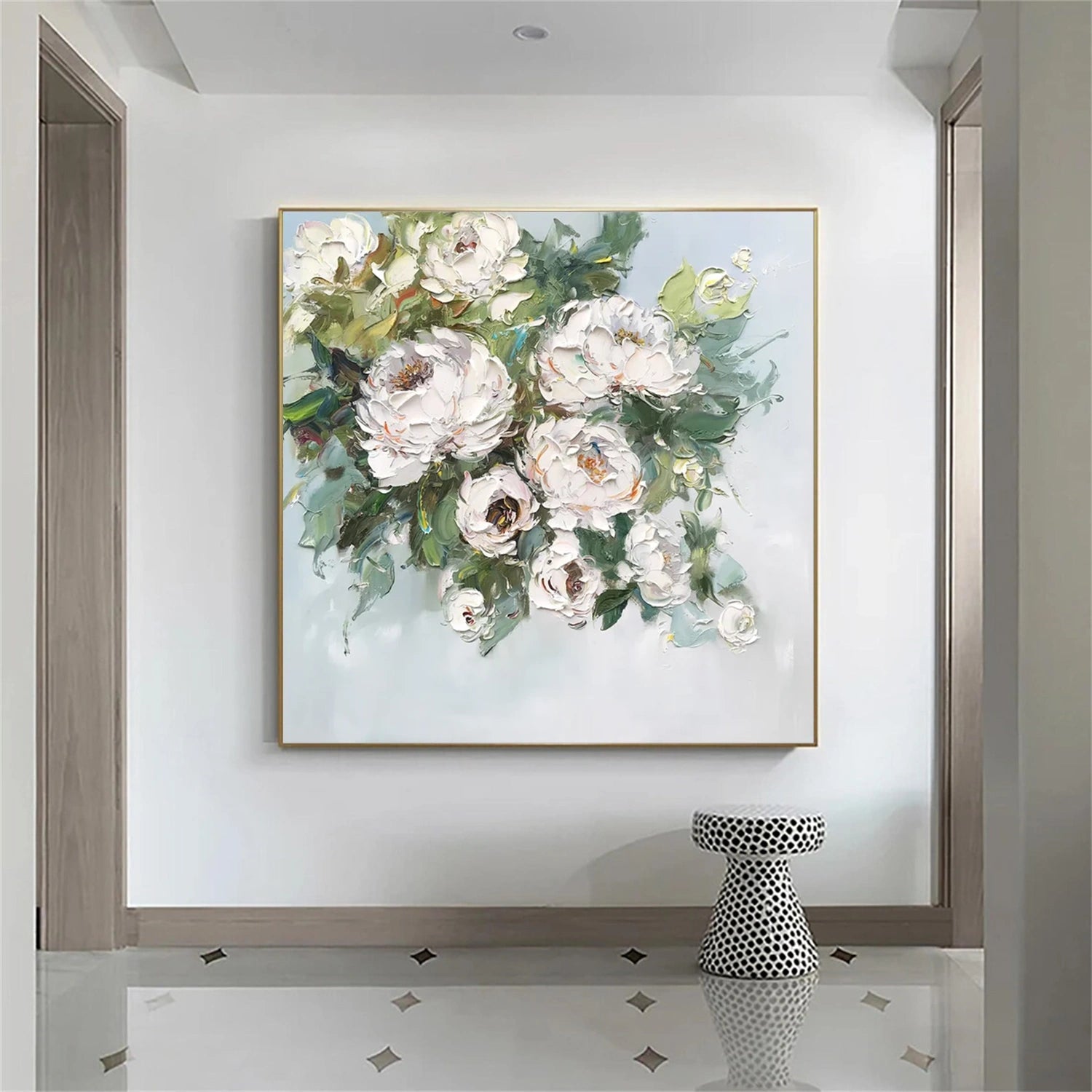 Tree And Flower Abstract Textured Wall Art #TF109