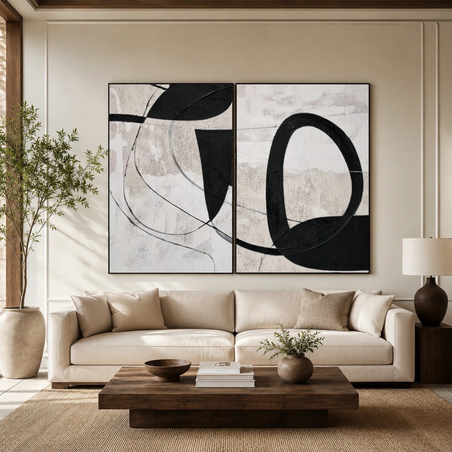 Wabi Sabi Abstract Canvas Art Set of 2 #WA270