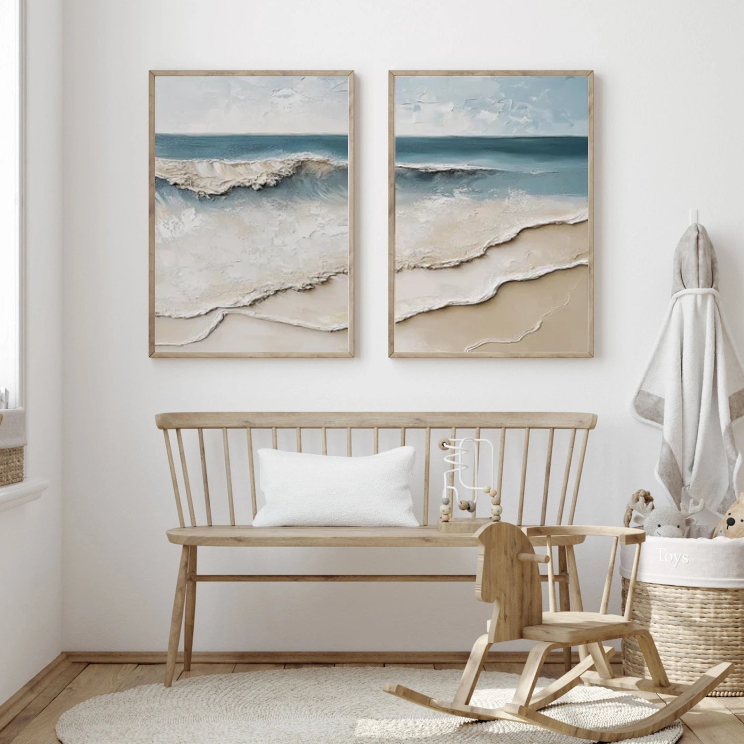 Sky And Ocean Abstract Textured Wall Art Set of 2 #SO289