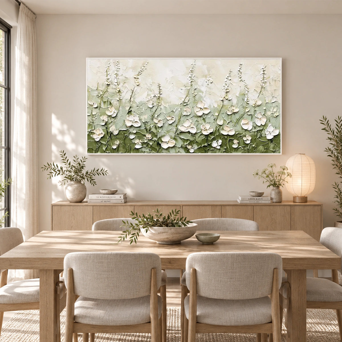 Tree And Flower Abstract Textured Wall Art #TF233