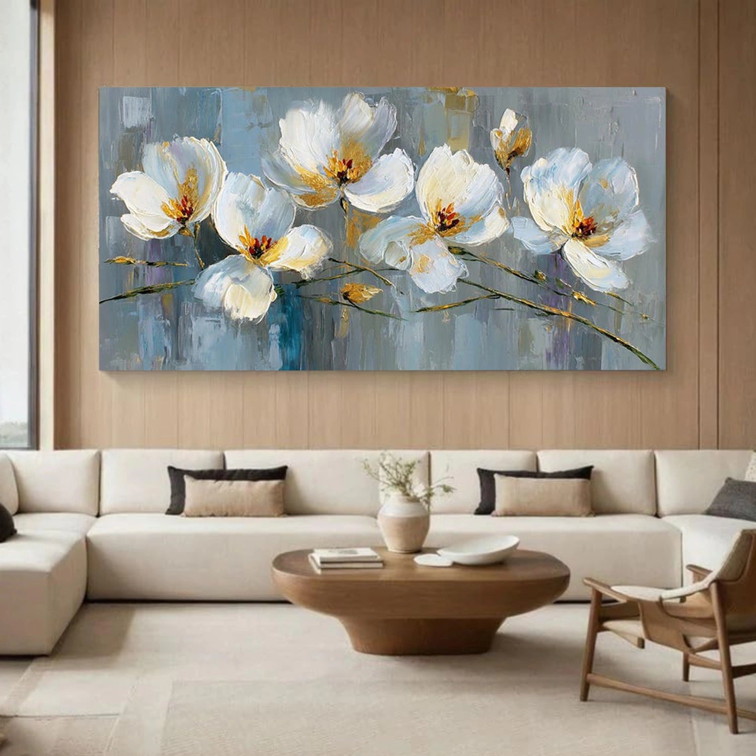 Tree And Flower Abstract Textured  Wall Art #TF203