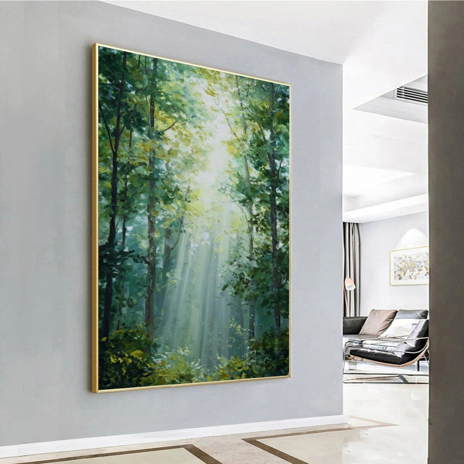 Green Tree And Flower Abstract Wall Art #TF136