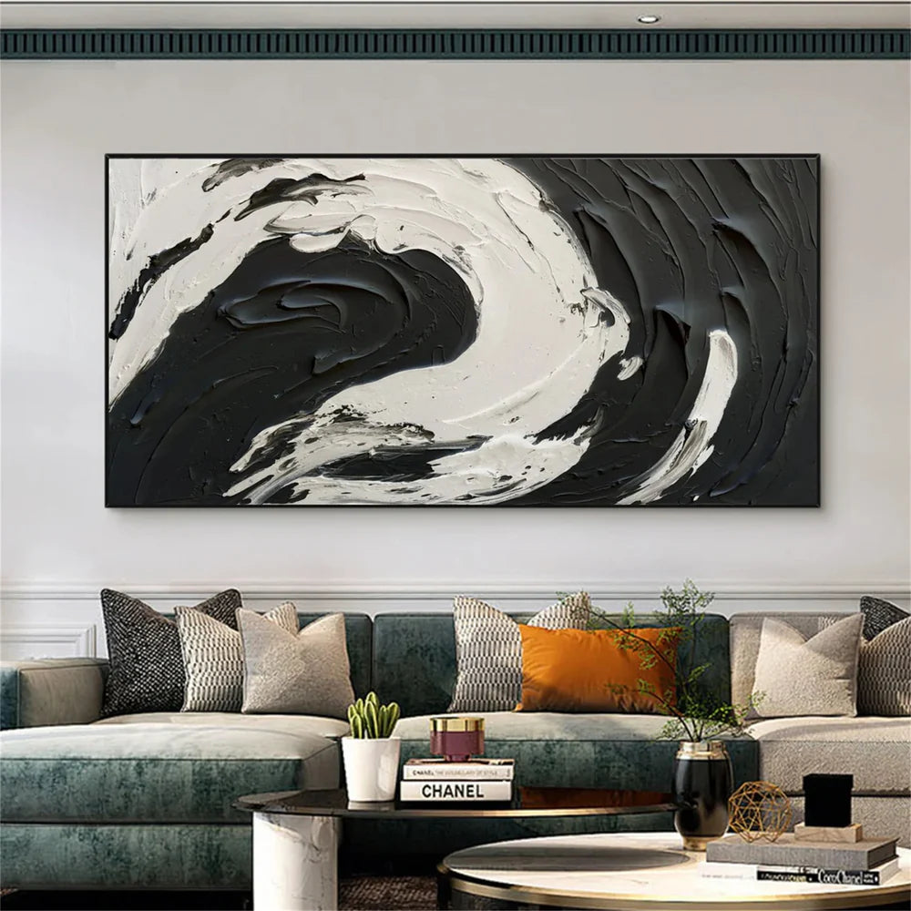 Black Textured Minimalist Wall Art #BT066