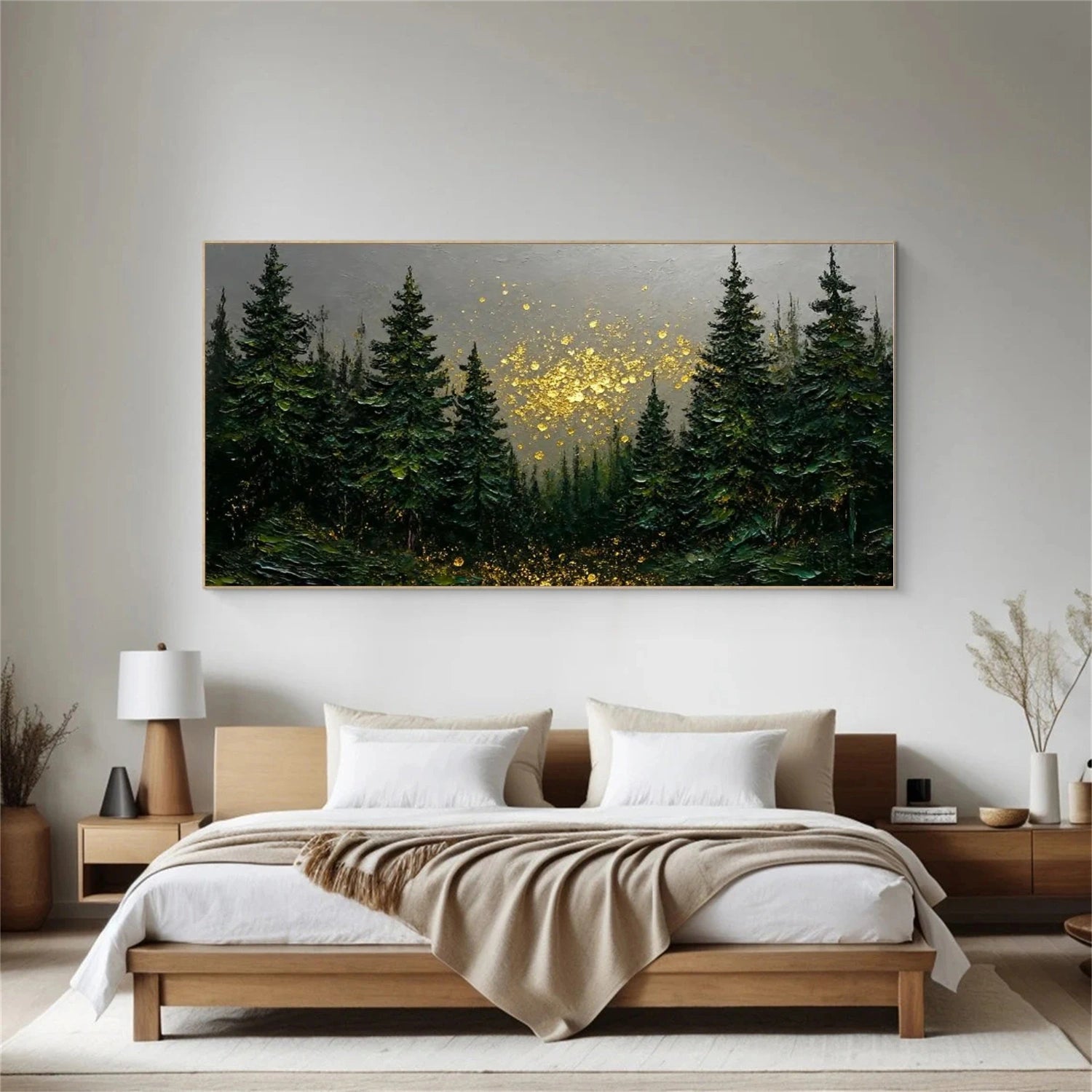 Tree And Flower Abstract Textured Wall Art #TF153