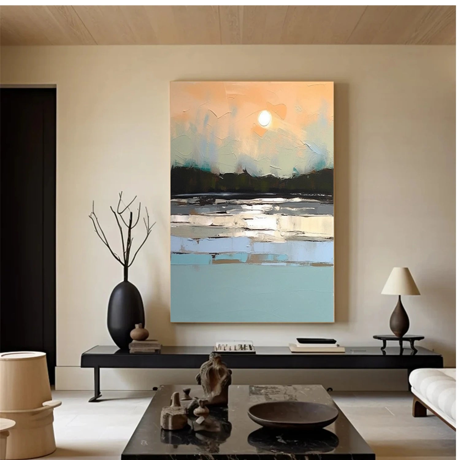 Sky And Ocean Abstract Wall Art #SO277
