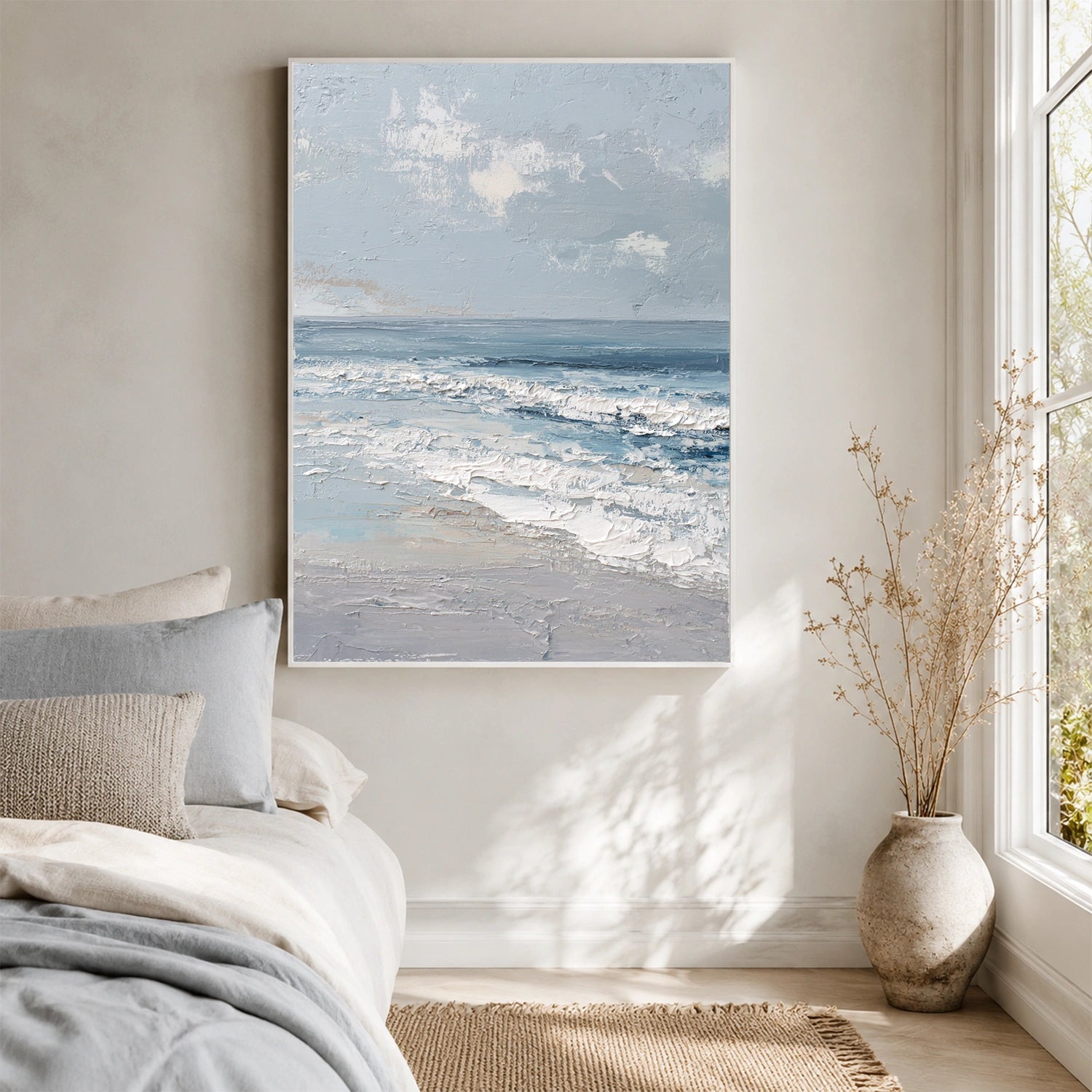 Sky And Ocean Abstract Textured Wall Art #SO440